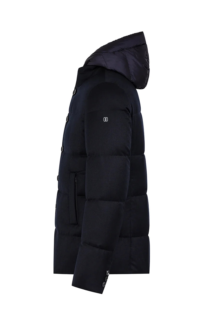 Duno Bjorn Technical Wool Quilted Jacket Navy