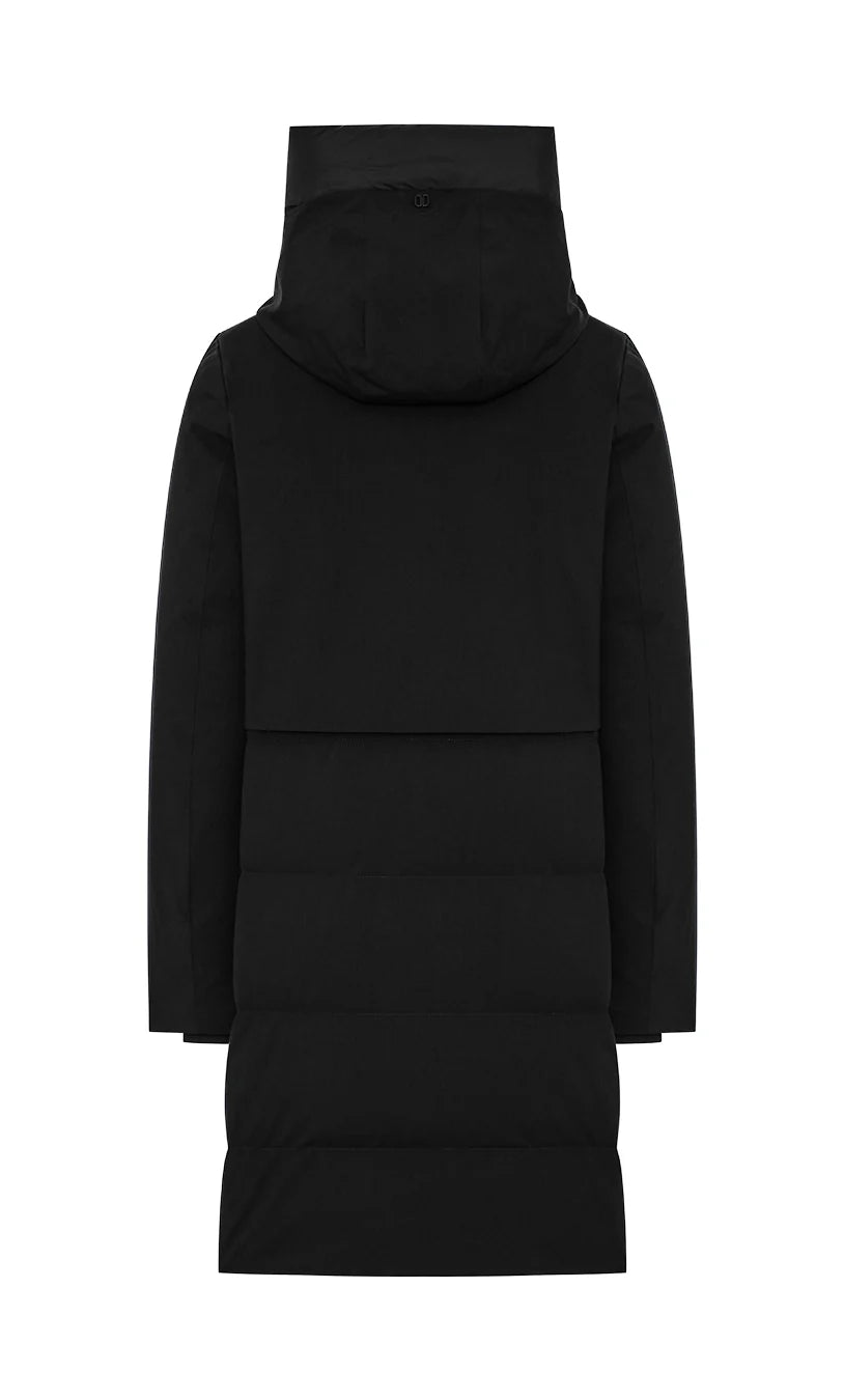 Duno Charlene Long Technical Wool Puffer Coat Black