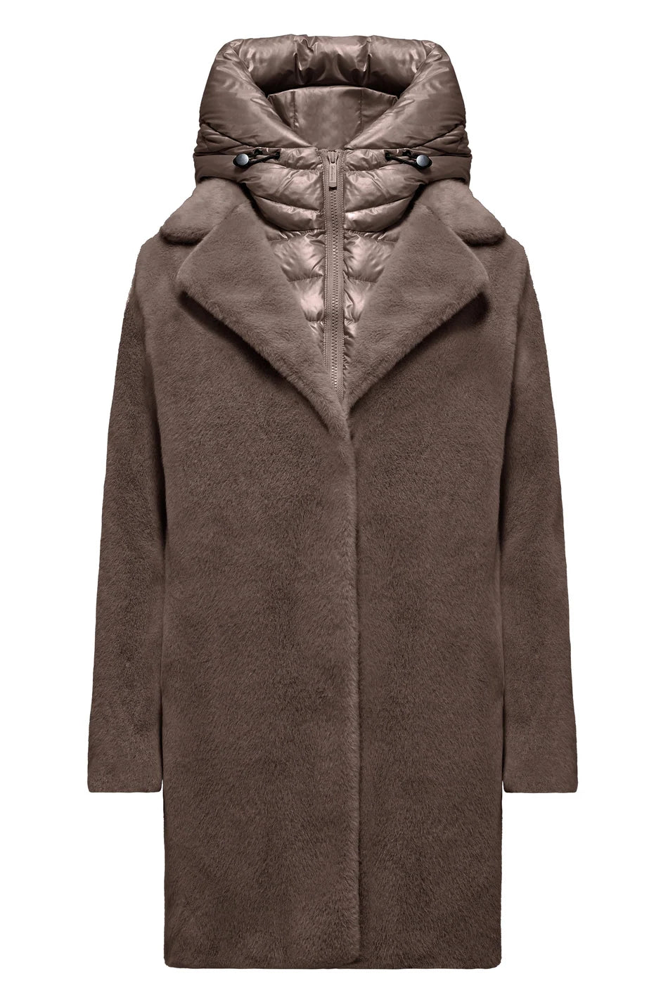 Bomboogie Odessa Overcoat In Ecopelliccia Urban Bronze