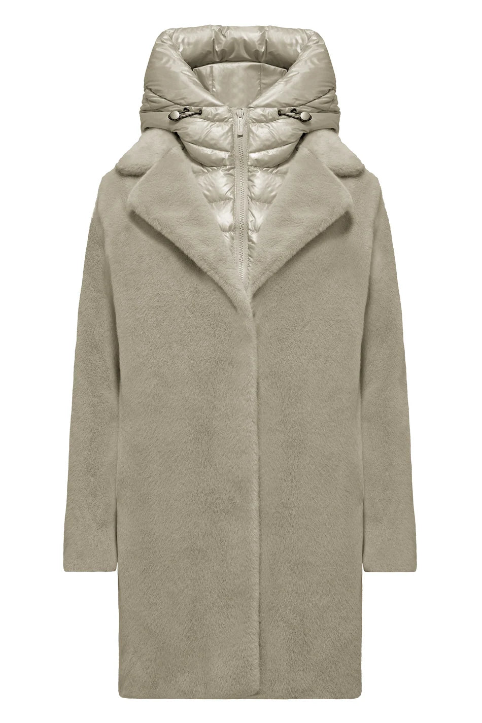 Bomboogie Odessa Overcoat In Ecopelliccia Oyster Shell
