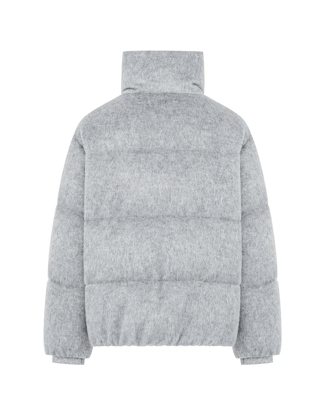Duno Diana C Short Wool and Mohair Fabric Puffer Jacket Cool Grey