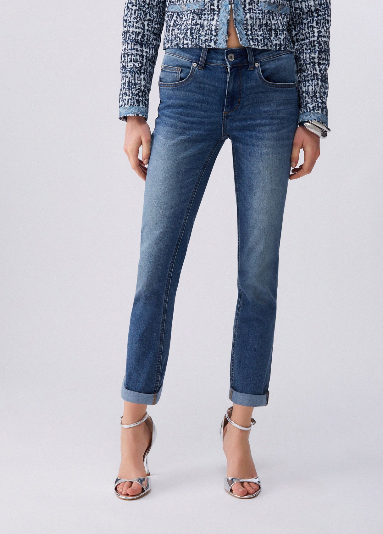 Liu Jo Jeans Skinny With Turn-Up Dark Denim