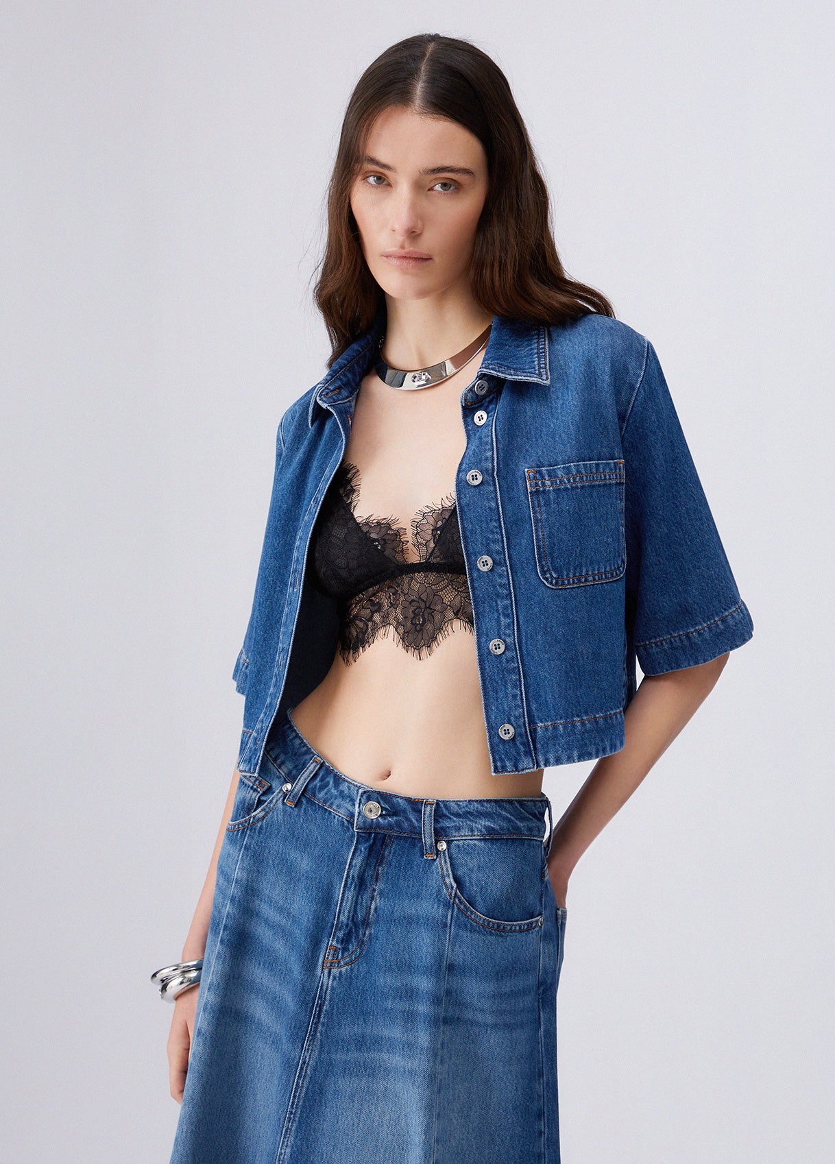 Liu Jo Camicia In Denim Blu Scuro