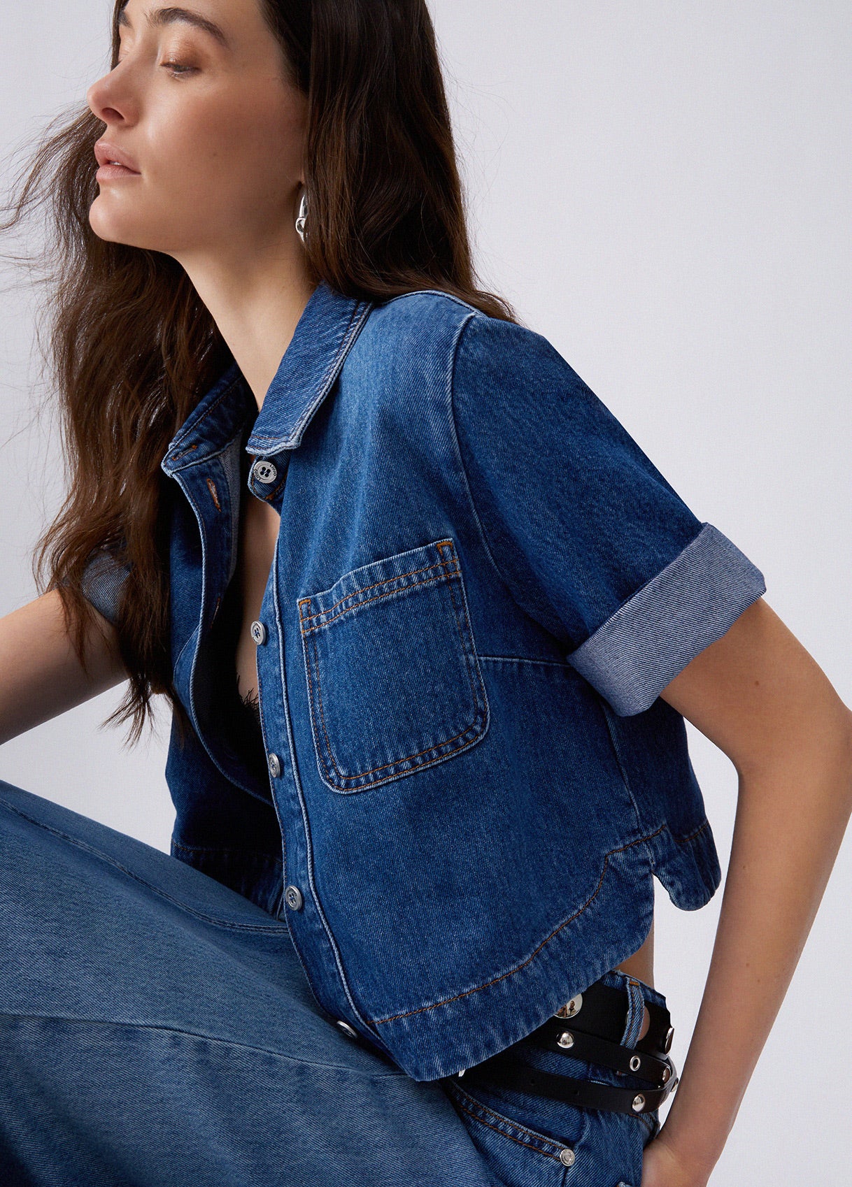 Liu Jo Camicia In Denim Blu Scuro