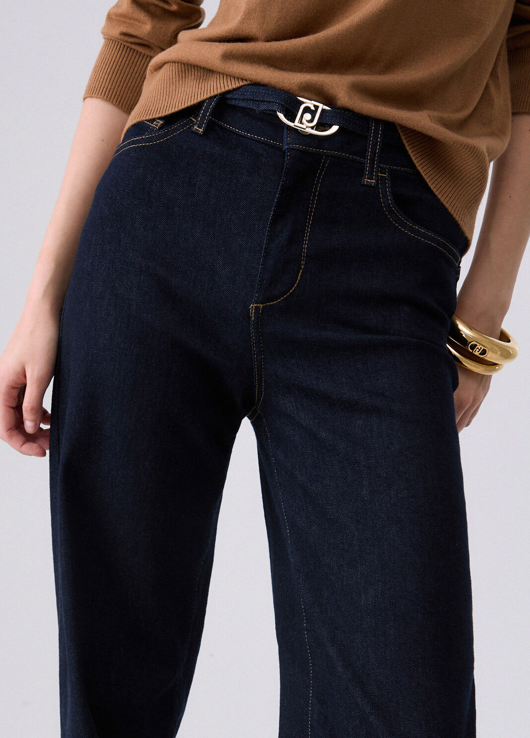 Liu Jo Jeans Flare Con Cintura Denim Scuro