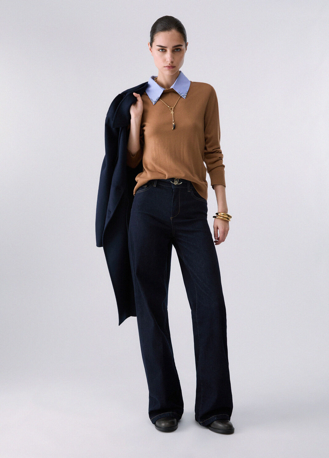 Liu Jo Jeans Flare Con Cintura Denim Scuro