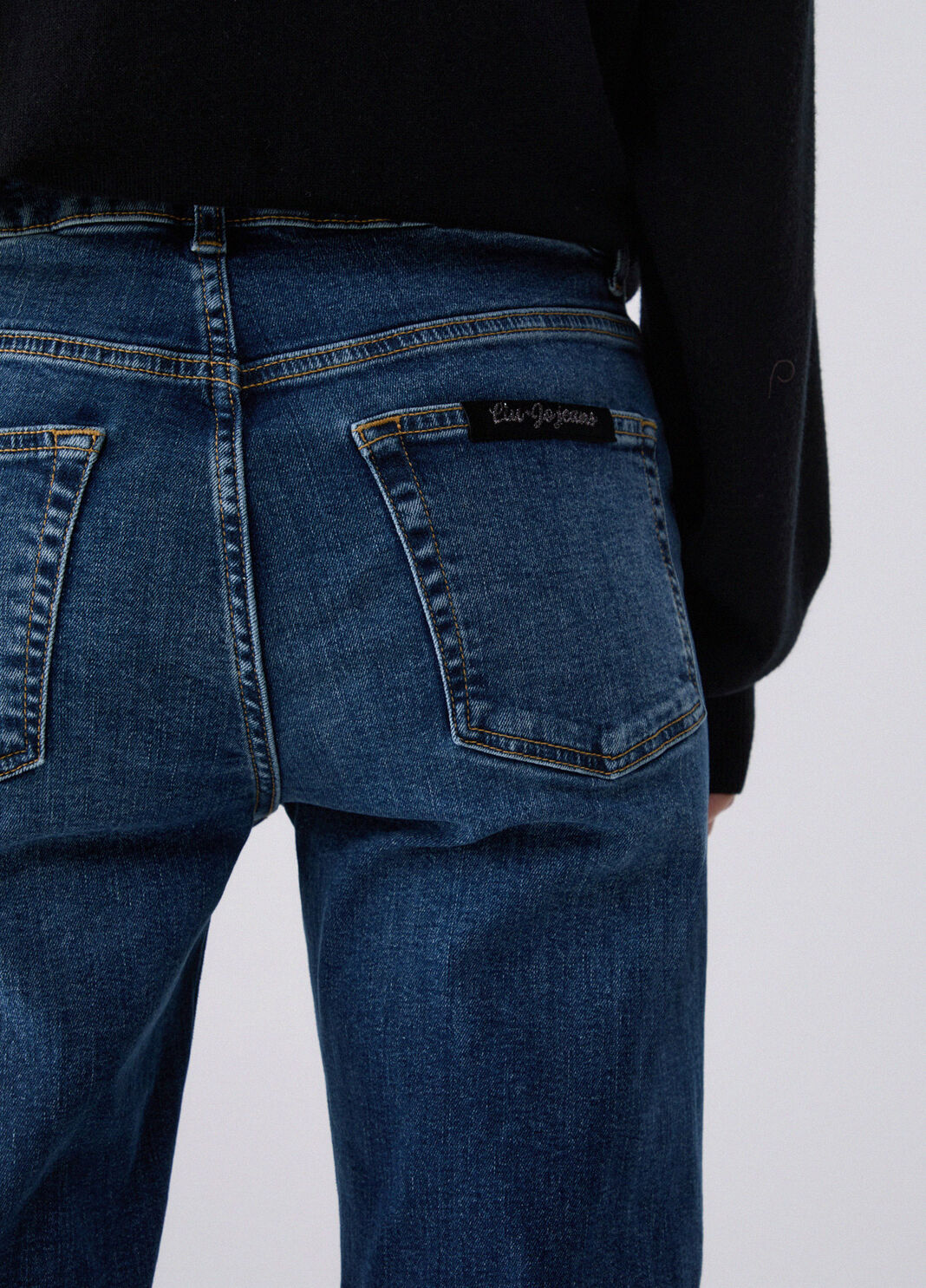 Liu Jo Jeans Straight Con Risvolto Denim Blu