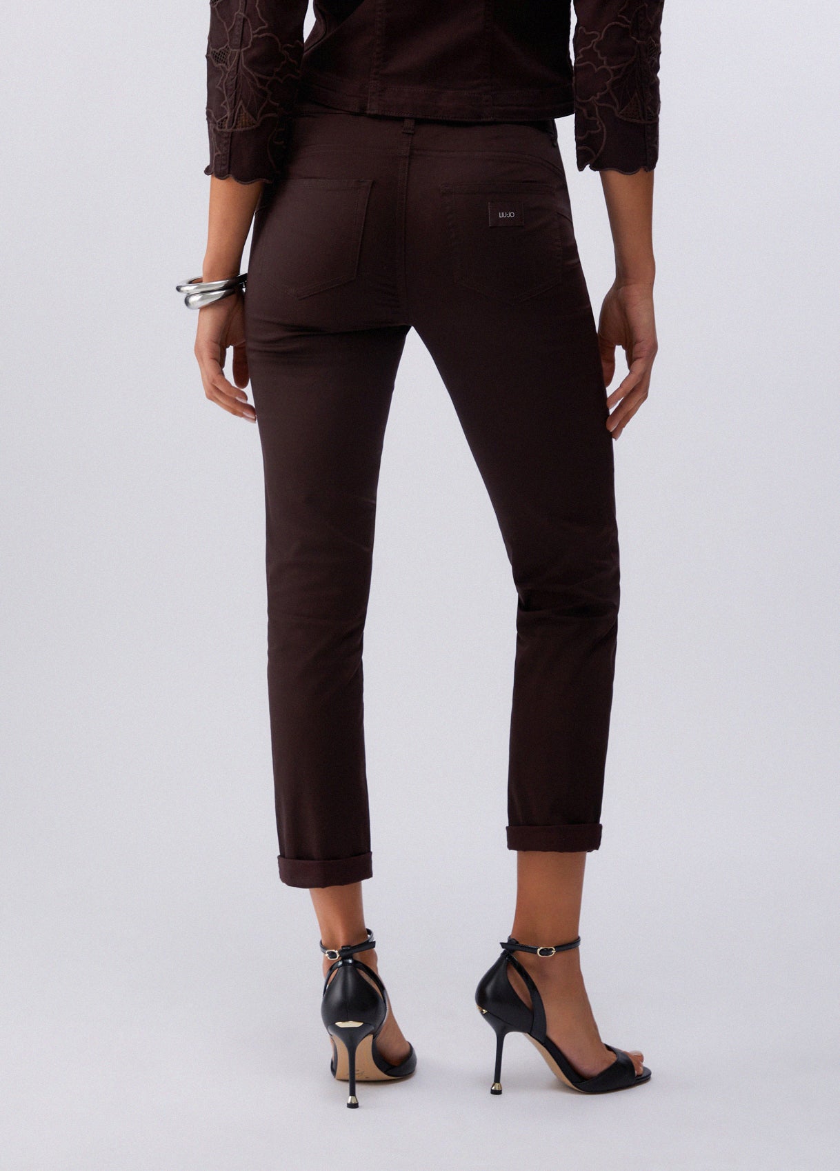 Liu Jo Dark Brown Cuffed Skinny Trousers