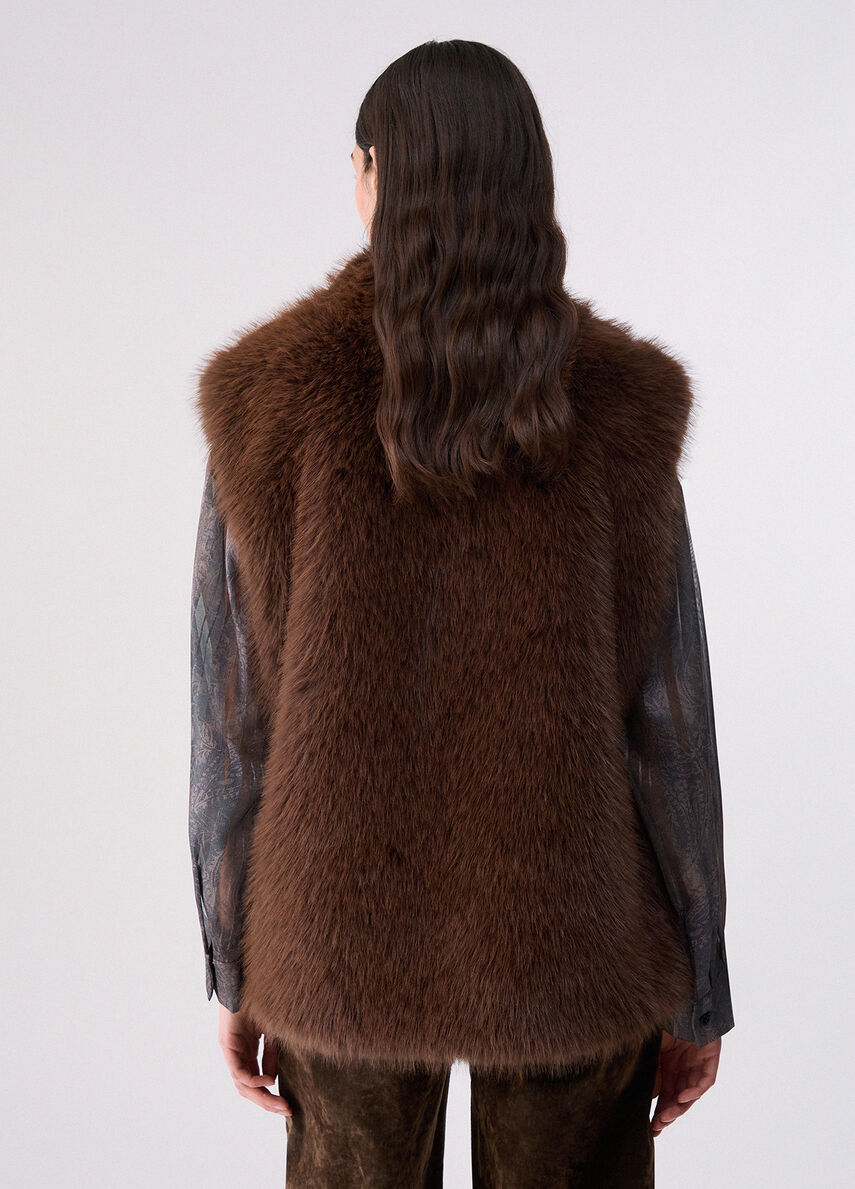 Liu Jo Gilet In Pelliccia Sintetica Marrone Scuro