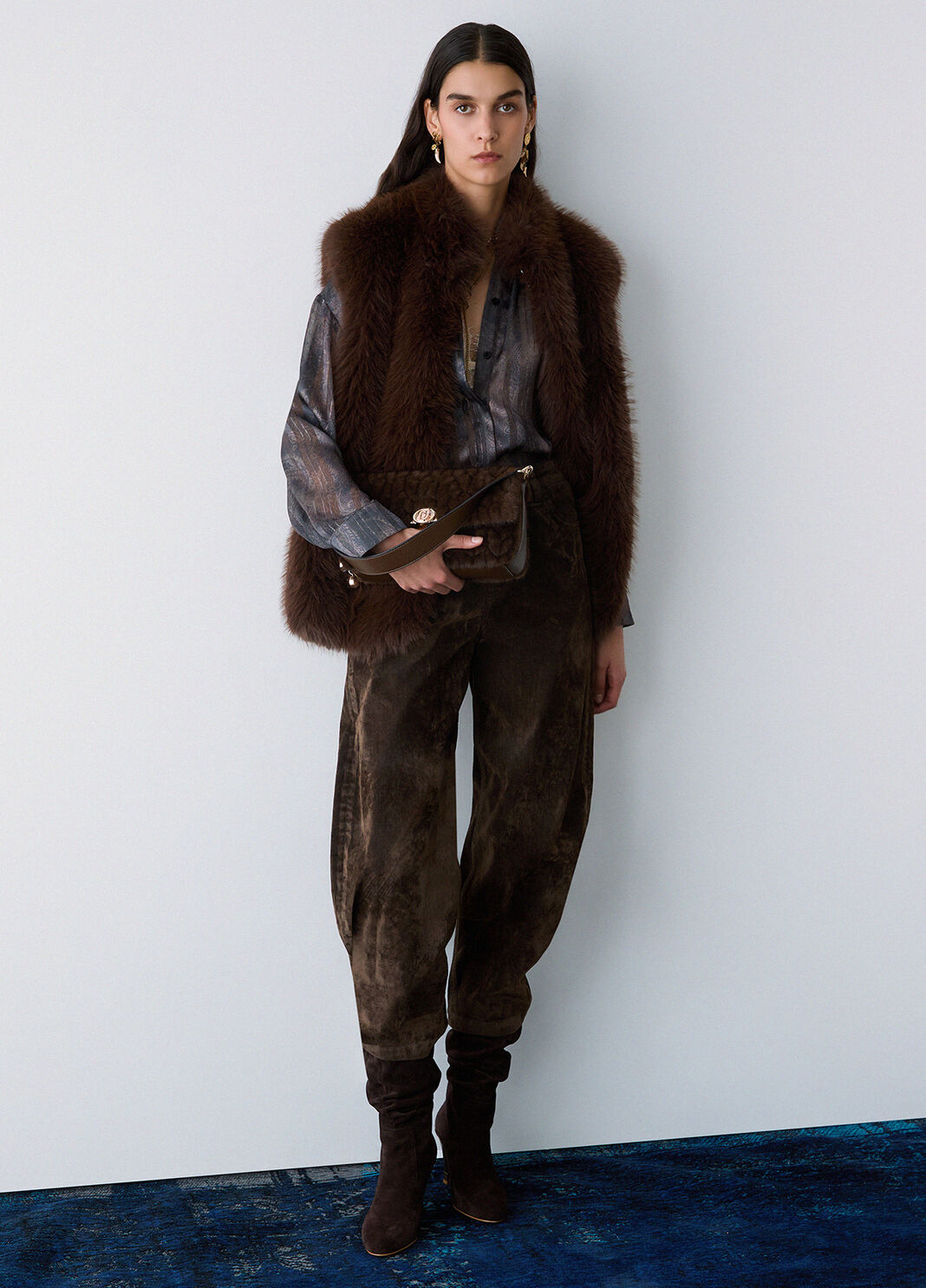 Liu Jo Gilet In Pelliccia Sintetica Marrone Scuro