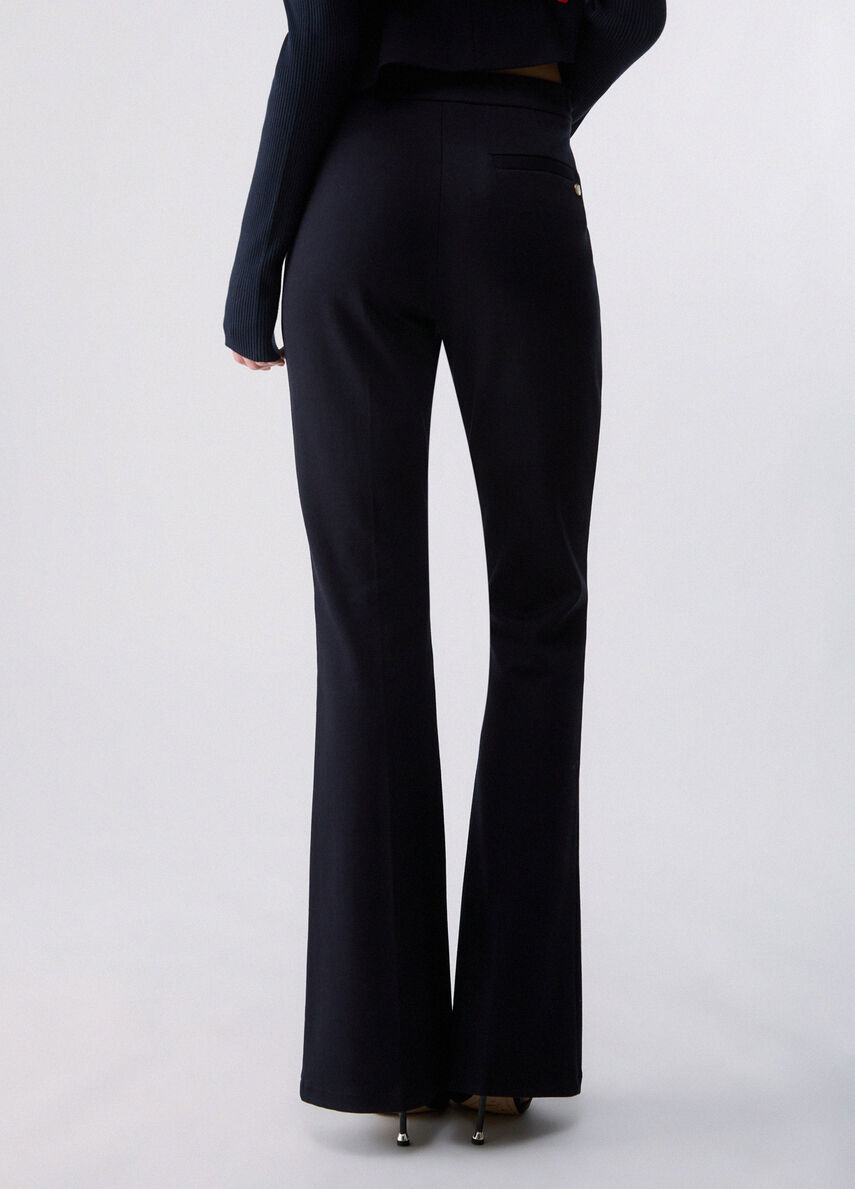 Liu Jo Pantaloni Flare In Punto Milano Blu Scuro