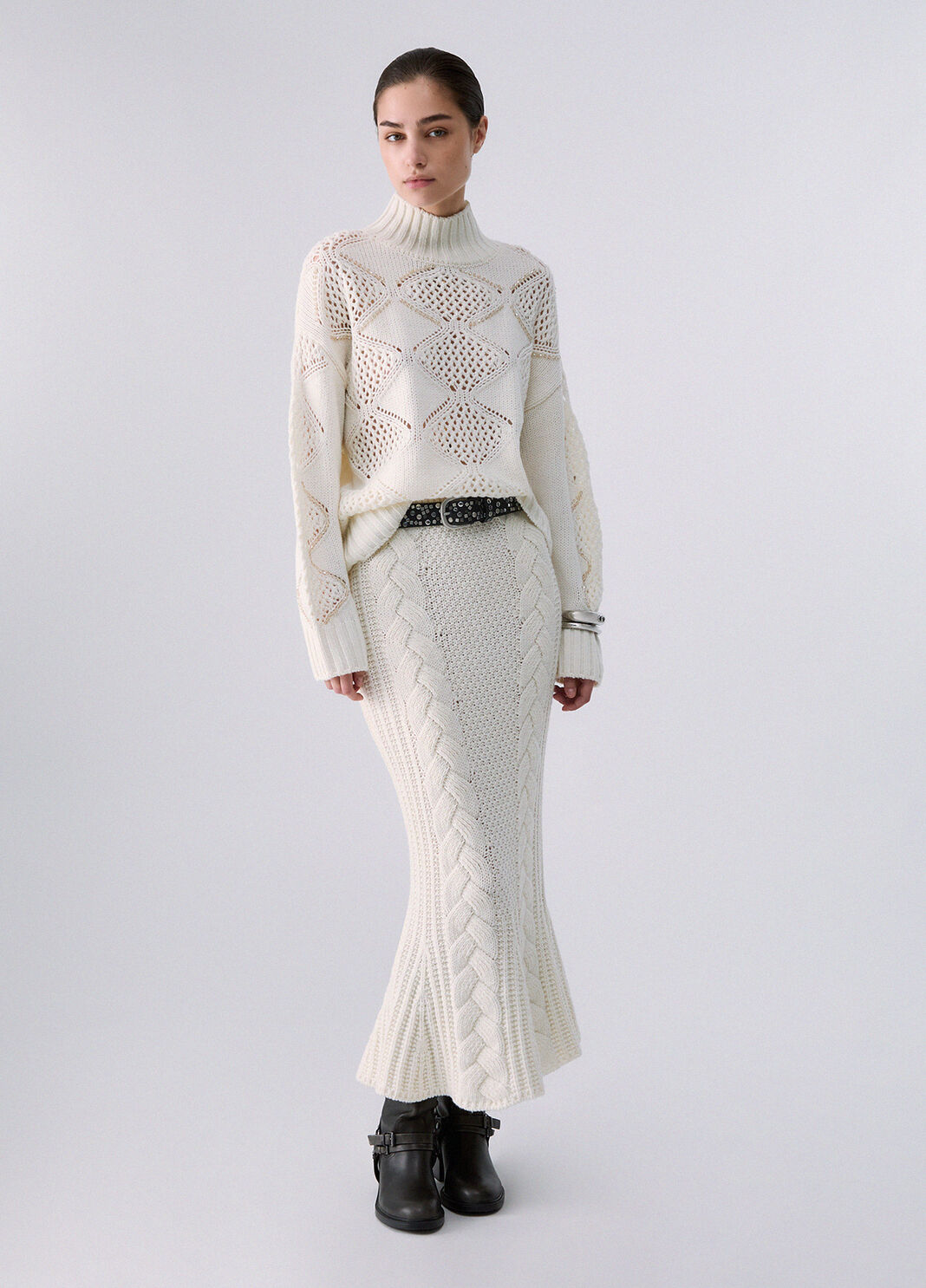 Liu Jo Lupetto Con Perline E Traforature Bianco