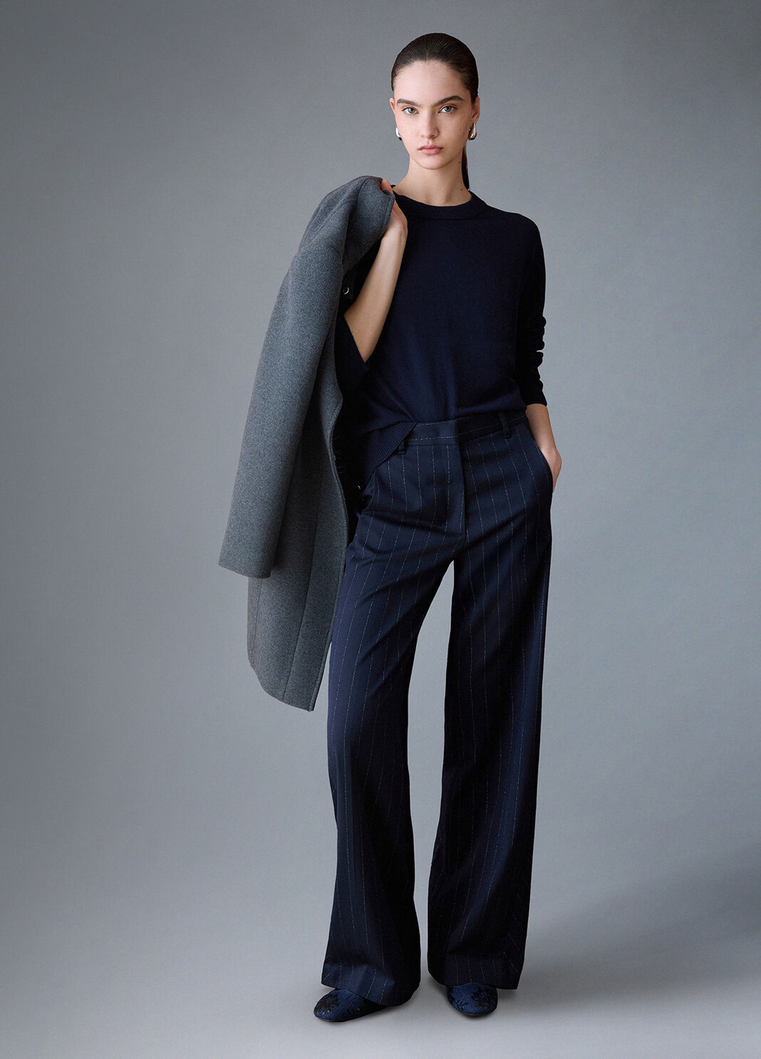 Liu Jo Maglia In Misto Lana Con Spacchetto Blu Scuro