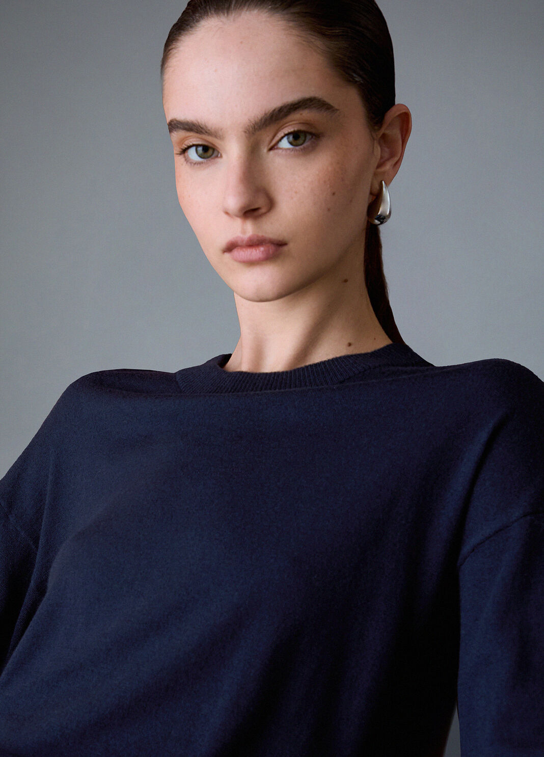 Liu Jo Maglia In Misto Lana Con Spacchetto Blu Scuro
