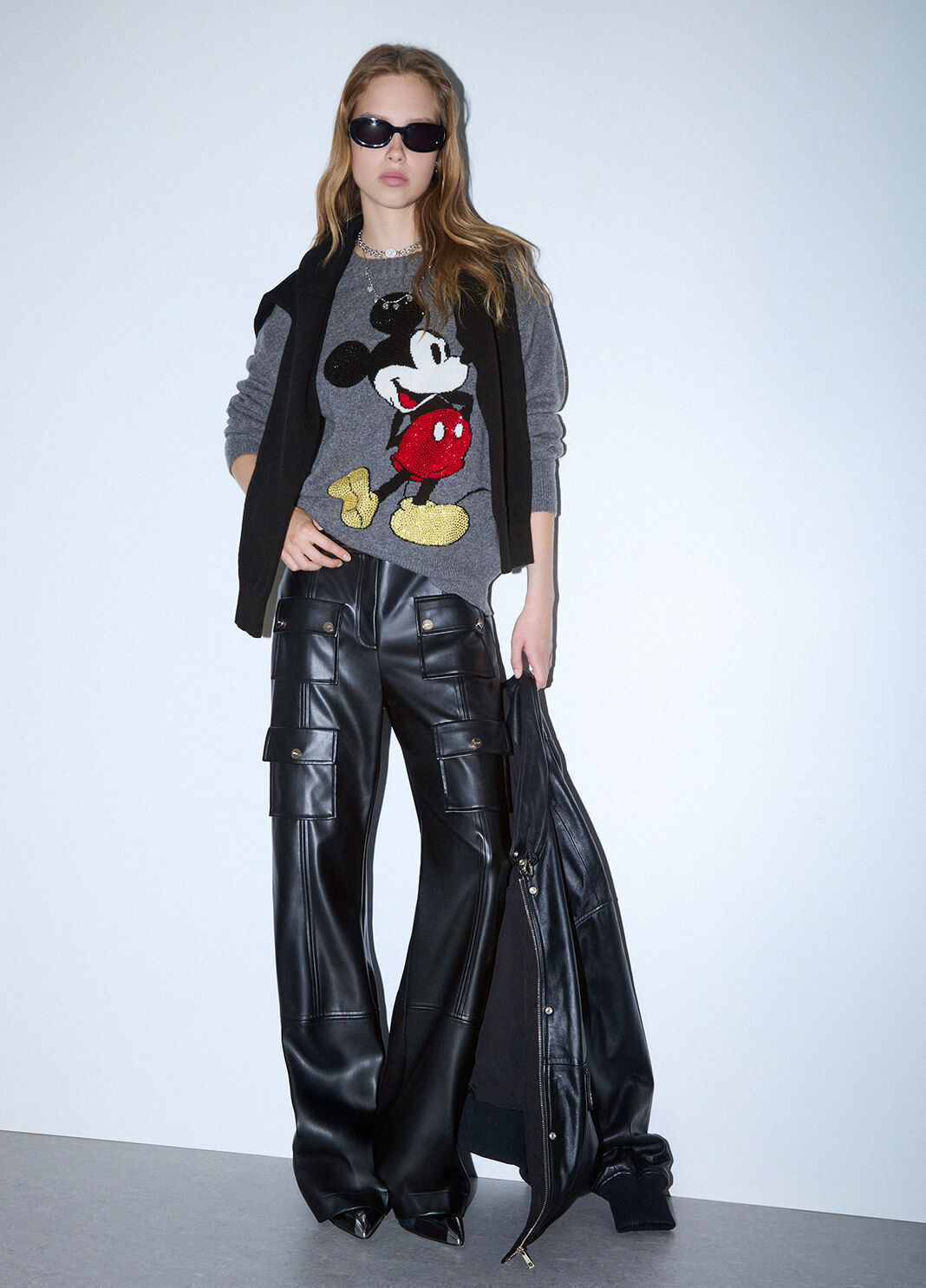 Liu Jo Maglia Jaquard In Lana Mr Mouse Grigio