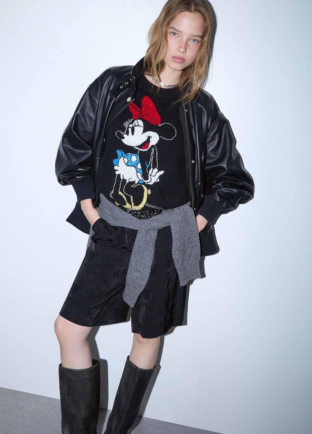 Liu Jo Maglia Jaquard In Lana Mrs Mouse Nera