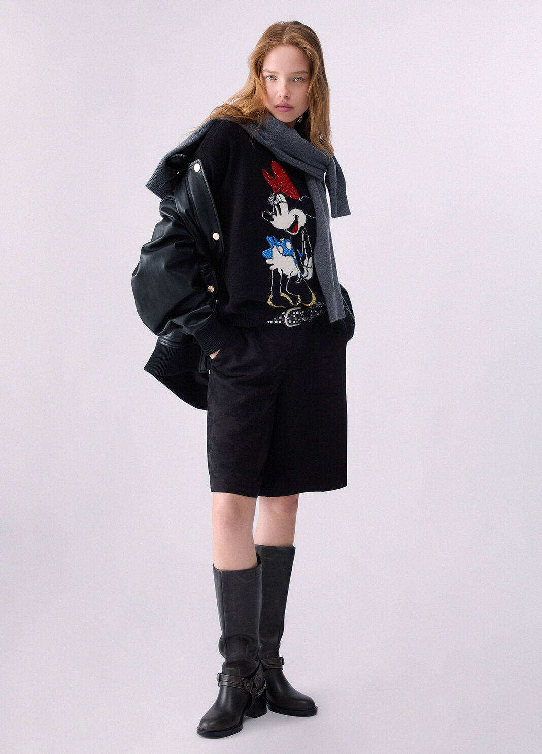 Liu Jo Maglia Jaquard In Lana Mrs Mouse Nera