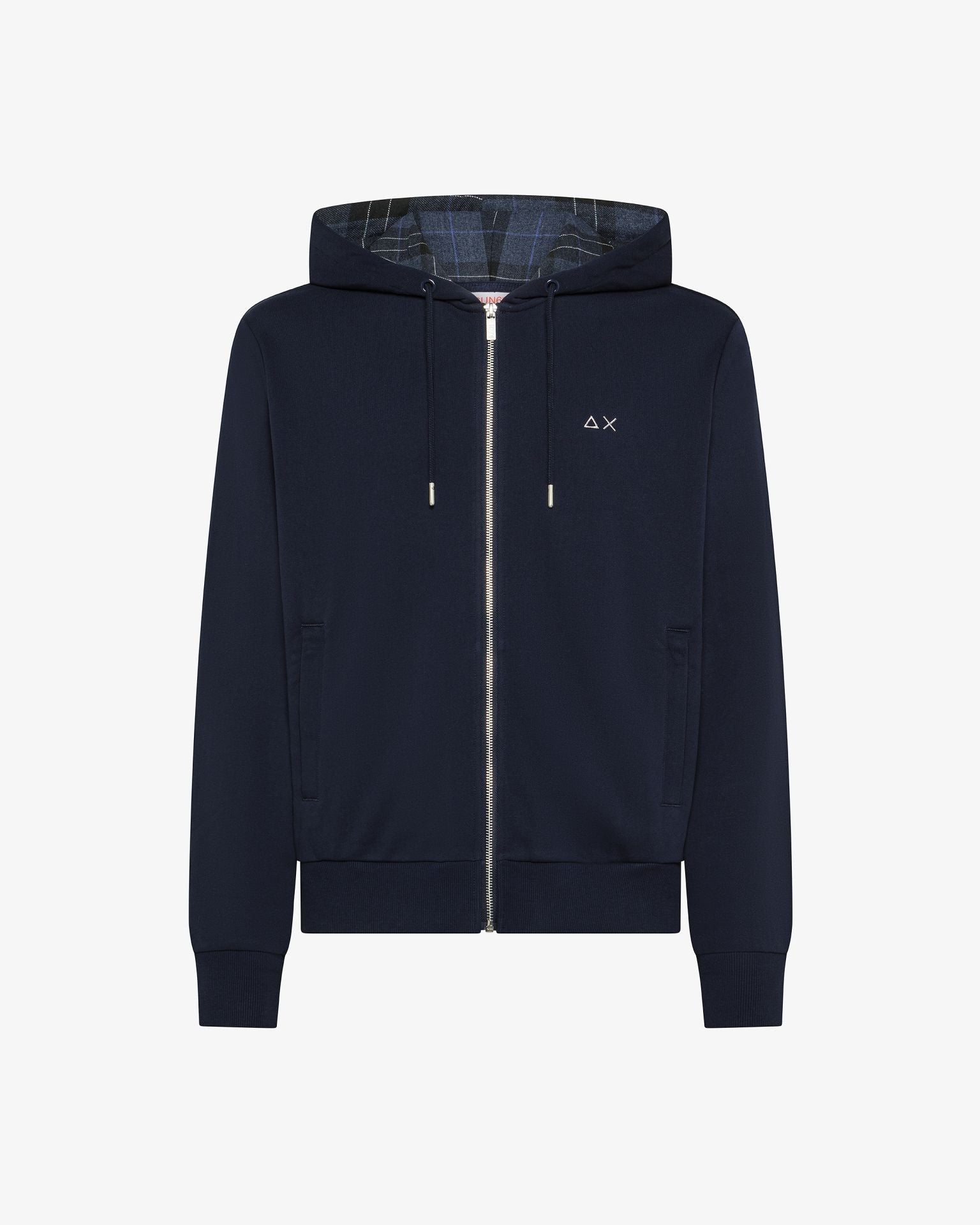 F45124_07_Sun68_Felpa_Con_Cappuccio_E_Zip_Navy_Blue