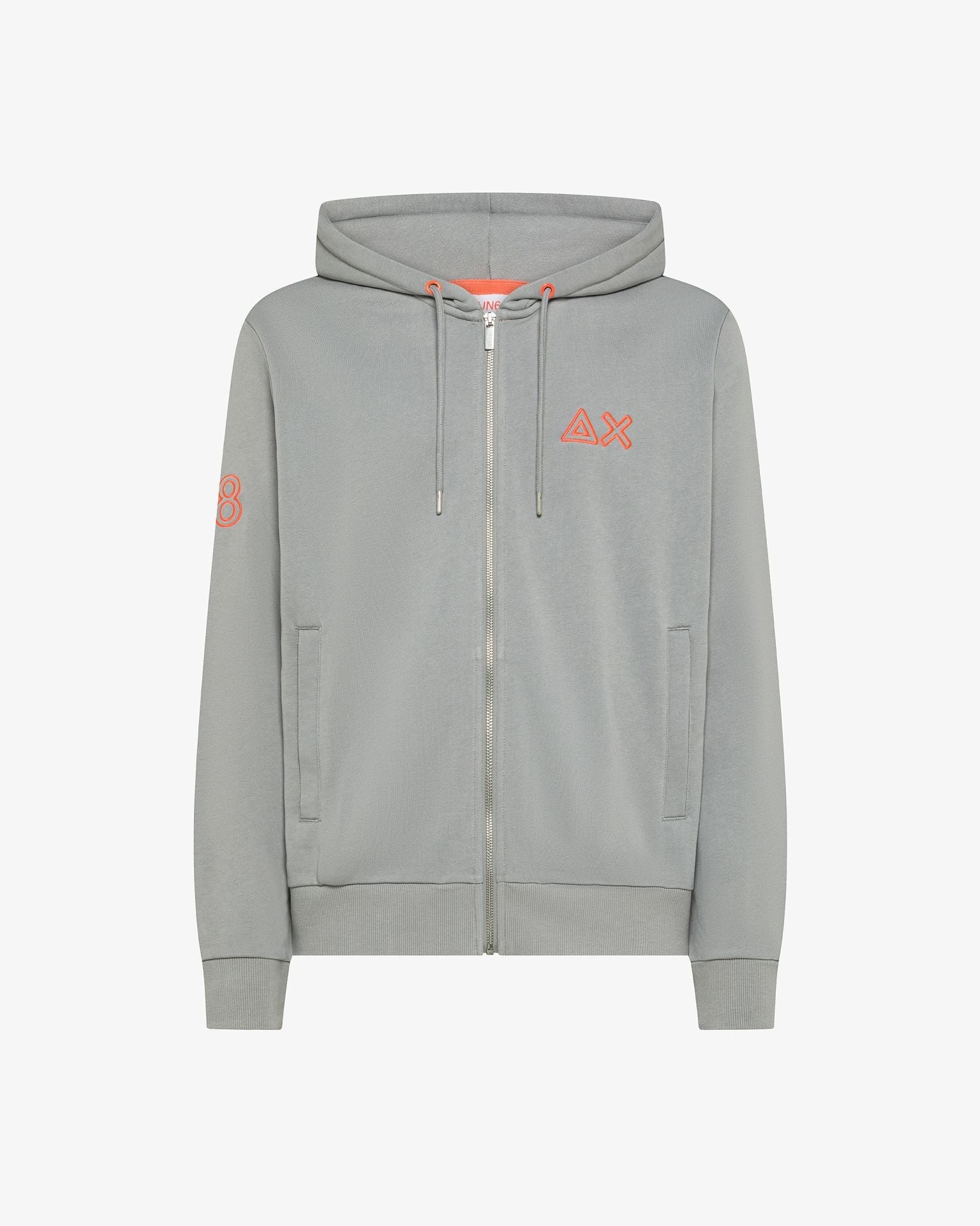 F45131_34_Sun68_Felpa_Con_Cappuccio_E_Logo_Fluo_Grigio