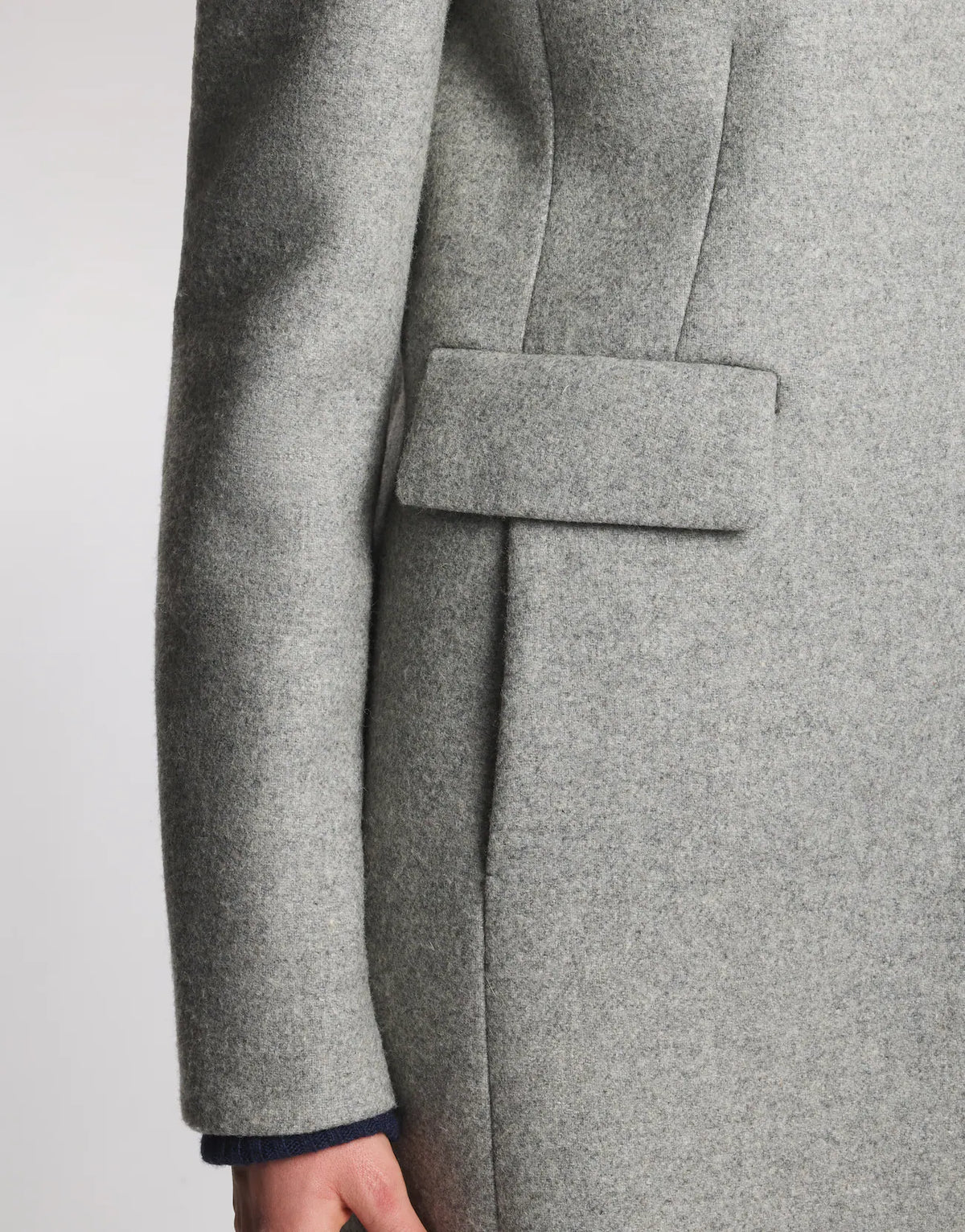 Fay Toggle Coat In Panno Di Lana Garzato Mélange Grigio