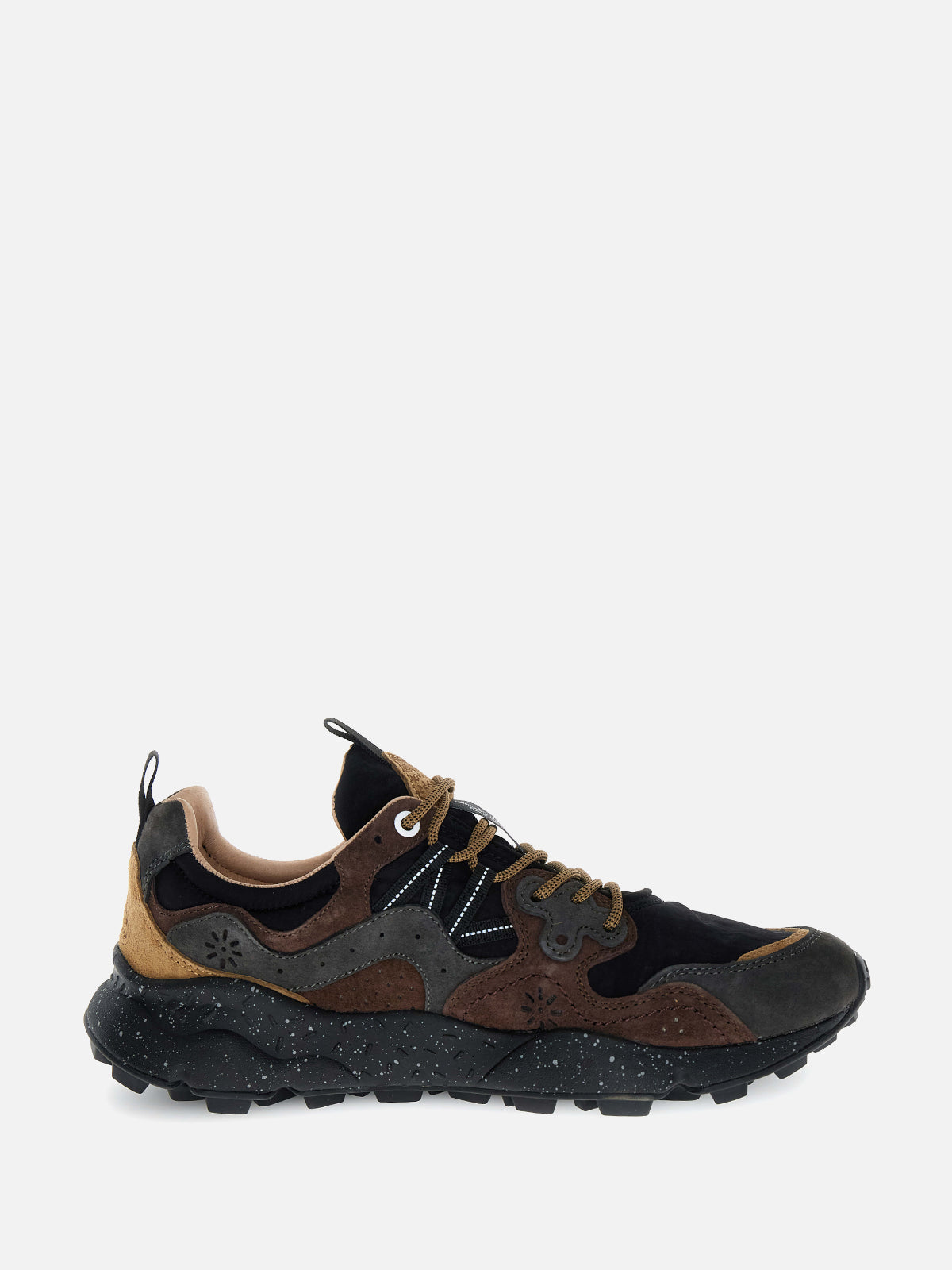 Flower Mountain Sneakers Yamano 3 Man 1A16 Dark Grey Black Dark Brown