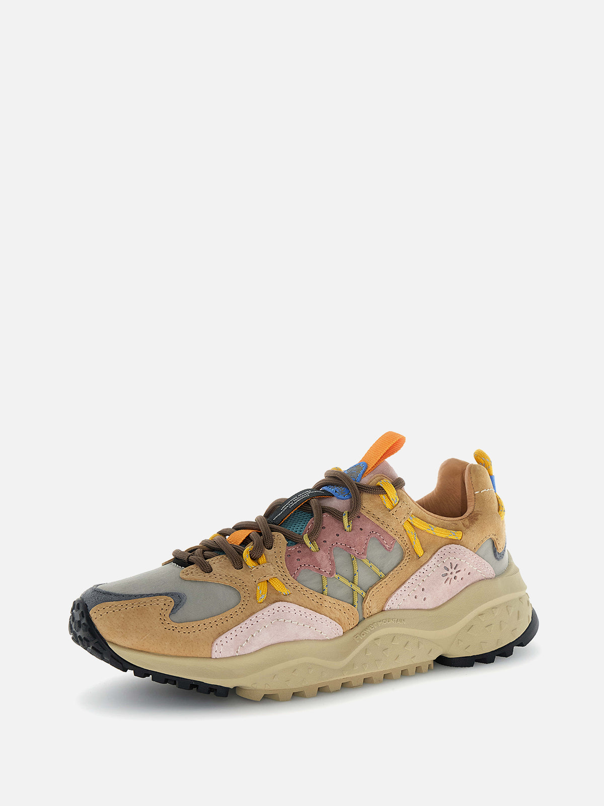 Flower Mountain Sneakers Yamabushi Woman 1D26 Cognac Taupe Pink