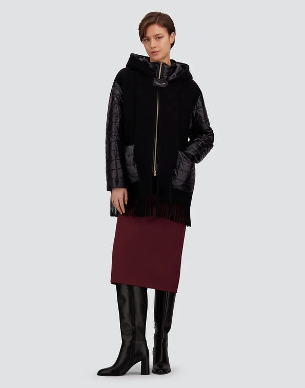 Herno Black Wool, Cashmere and Ultralight Nylon Poncho
