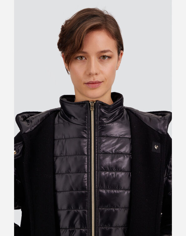 Herno Black Wool, Cashmere and Ultralight Nylon Poncho