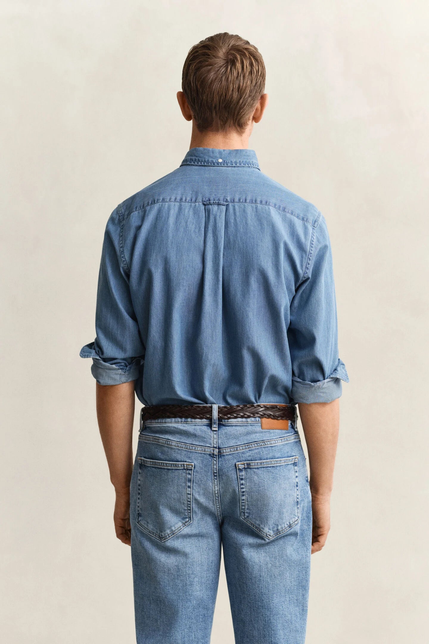 Gant Camicia Indaco Regular Semi Light Blue