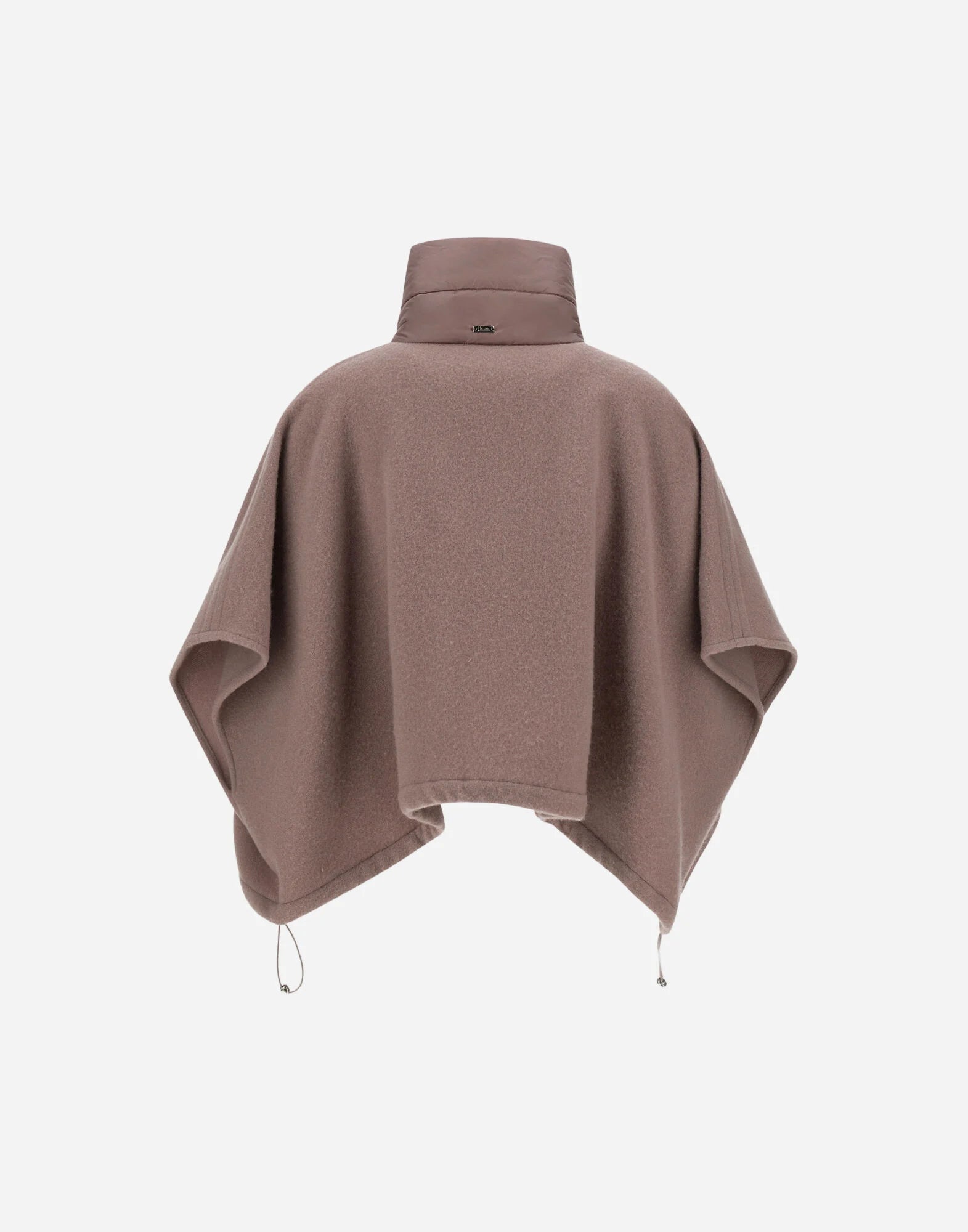 Herno Poncho Corto In Cashmere E Nylon Rosa