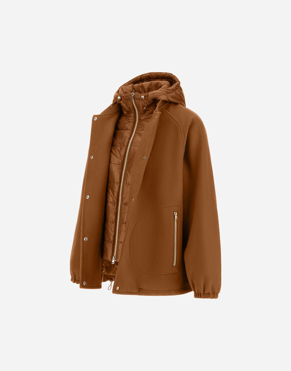 Herno Giacca In Panno Di Lana E Nylon Ultralight Cammello
