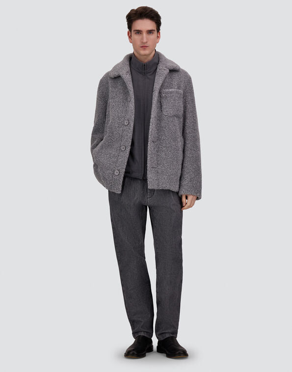 Herno Giacca In Teddy Melange Grigio
