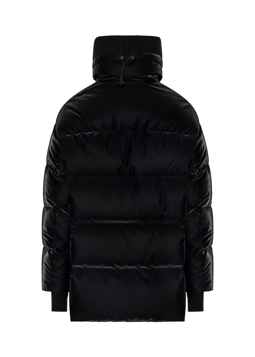 Duno Glossy Rubberized High Neck Down Jacket Black