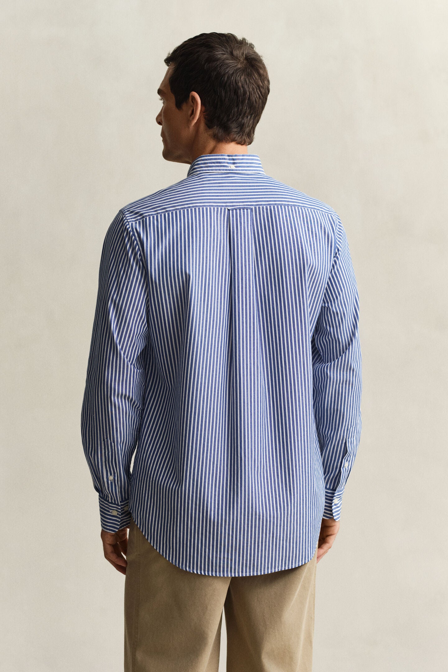 Gant Camicia In Popeline A Righe College Blue