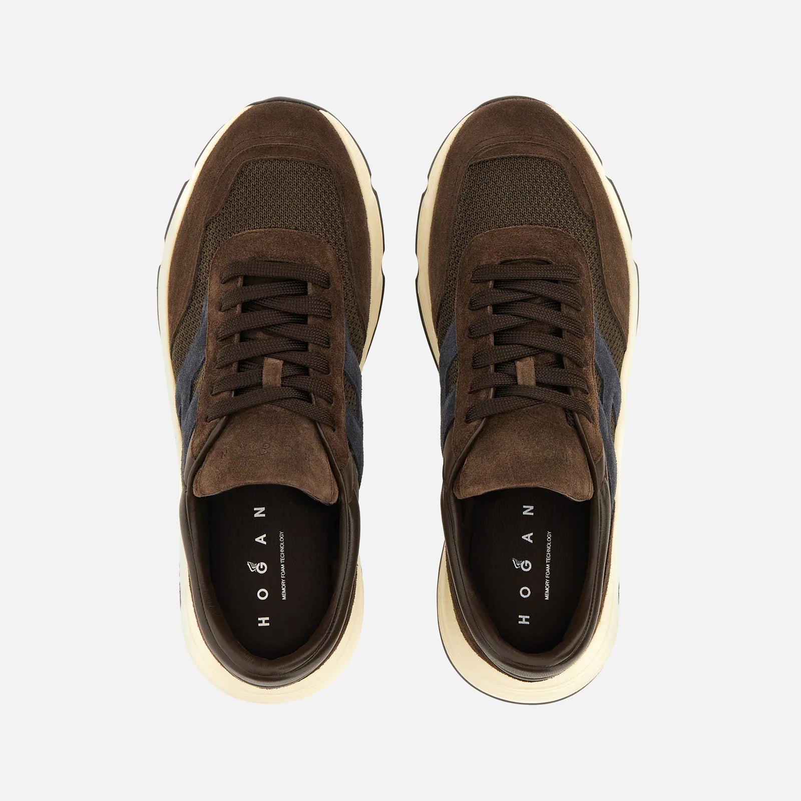 Hogan Sneakers Hyperlight Scamosciata E Nylon Marrone