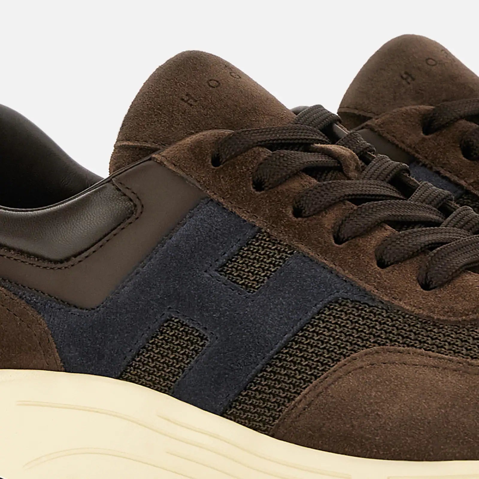 Hogan Sneakers Hyperlight Scamosciata E Nylon Marrone