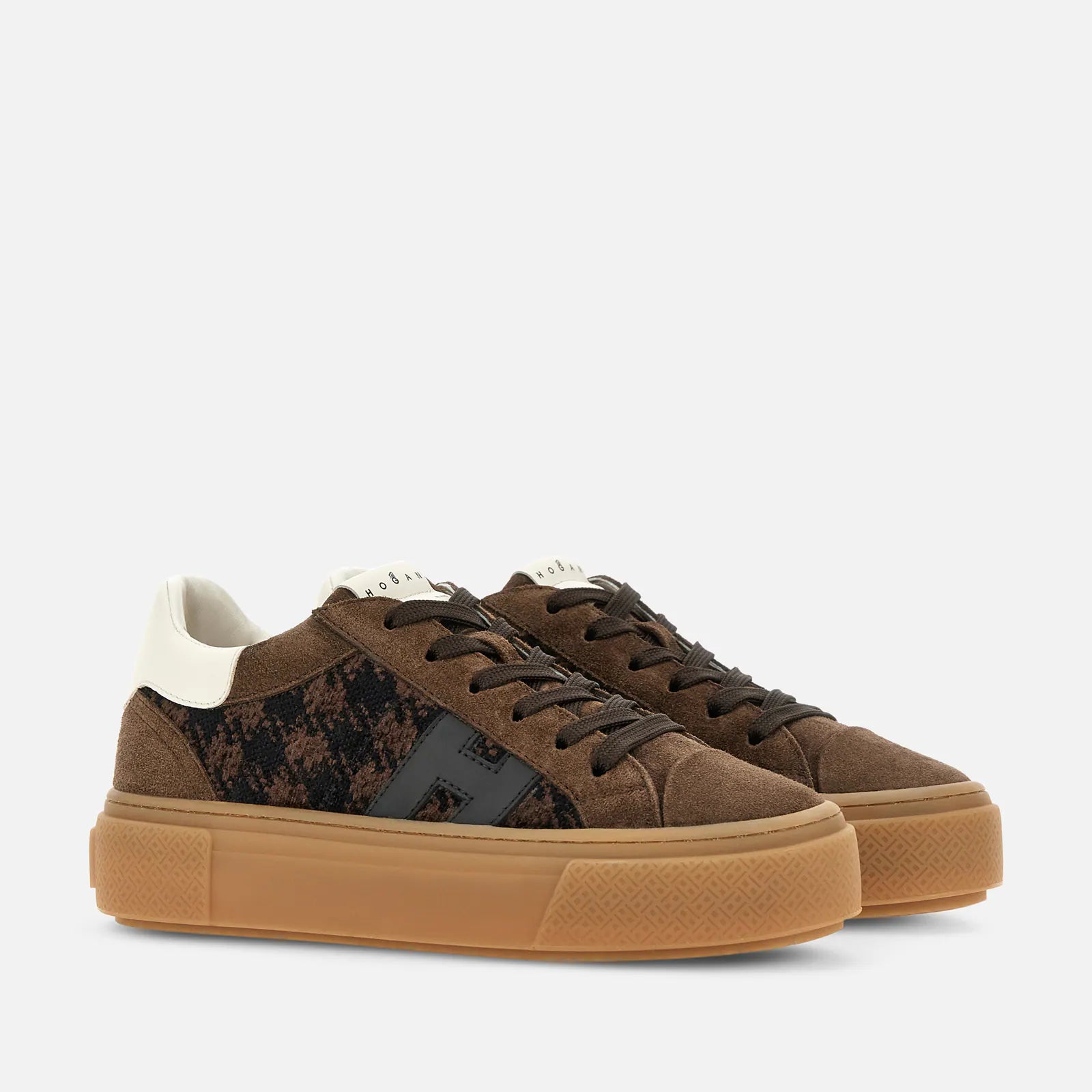 Hogan Sneakers Crosswind Pied De Poule Marrone