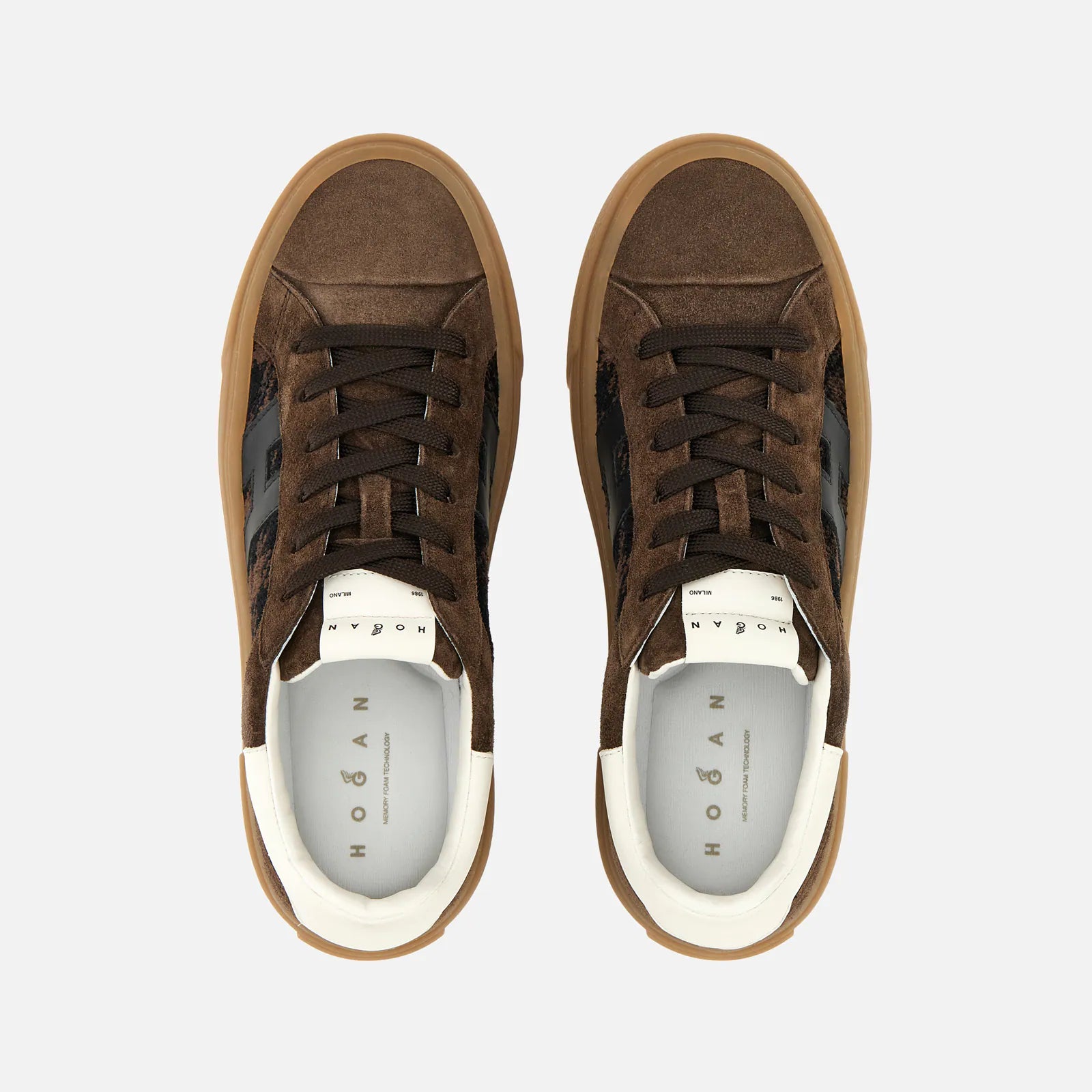 Hogan Sneakers Crosswind Pied De Poule Marrone
