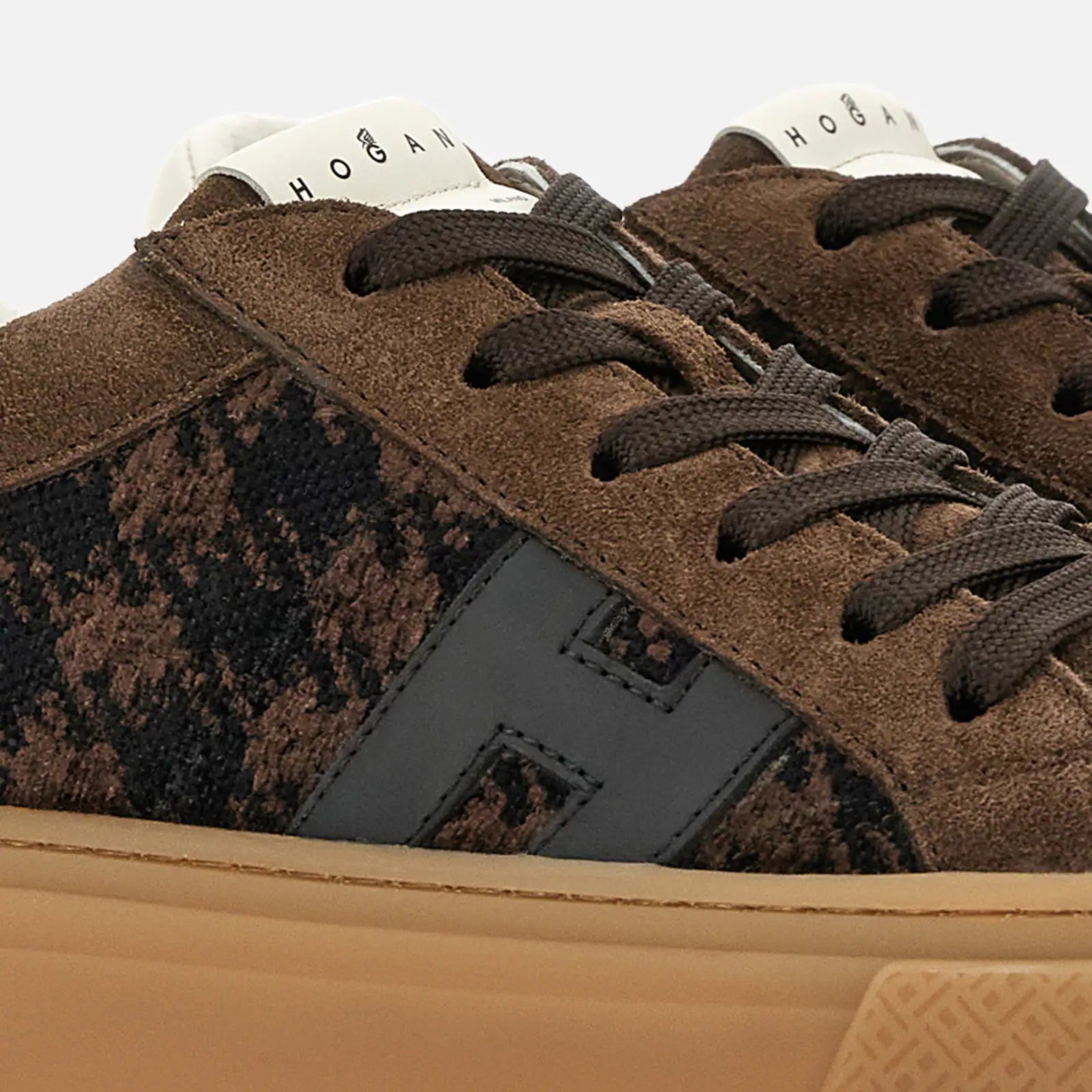 Hogan Sneakers Crosswind Pied De Poule Marrone