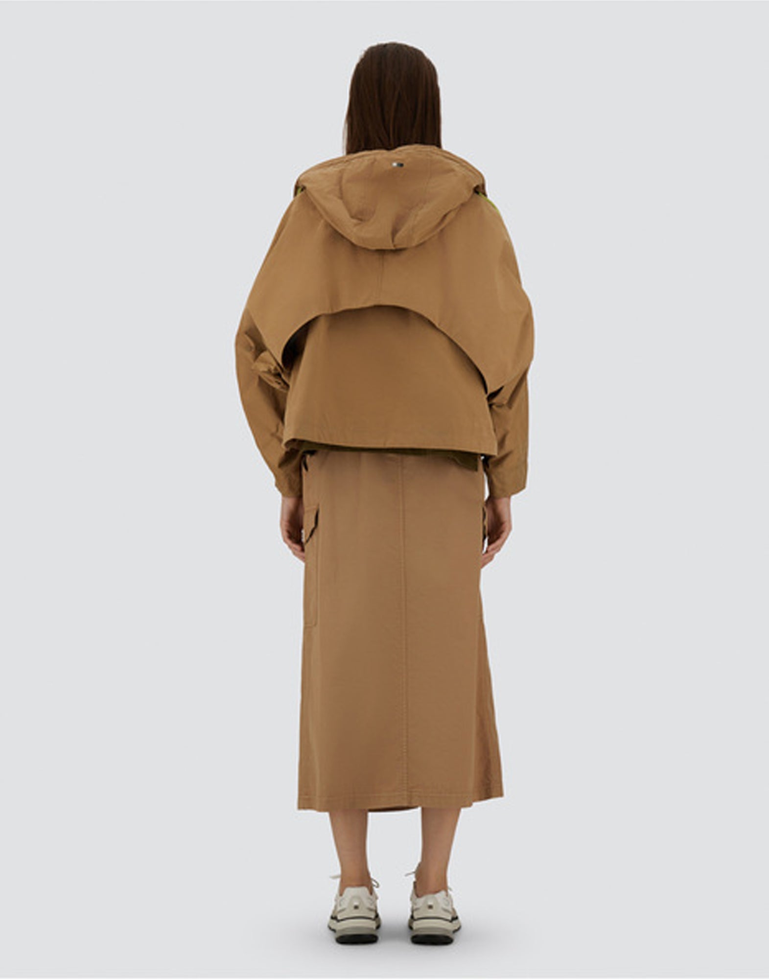 Herno Short Parka Light Waxed Cotton Cammello