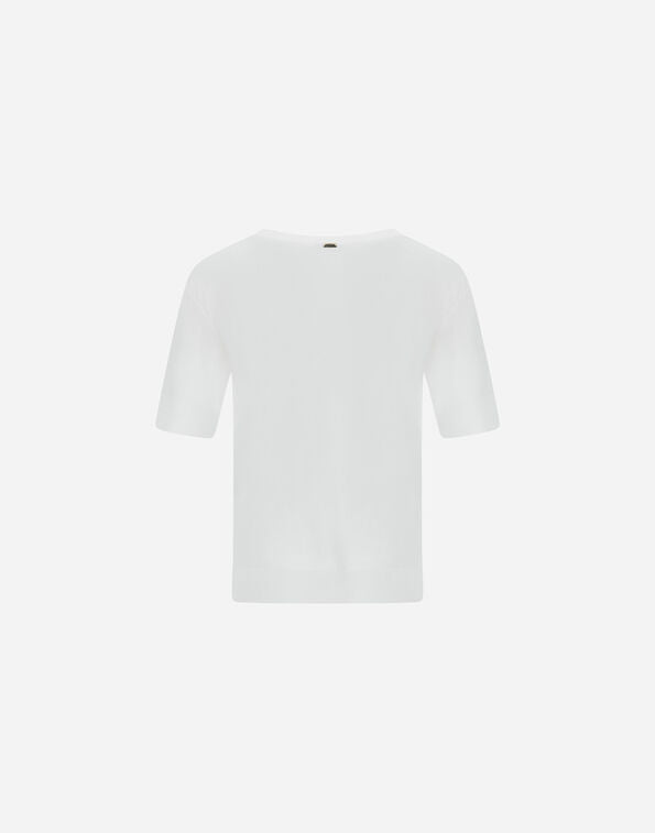 Herno T-Shirt In Glam Knit Effect Bianco