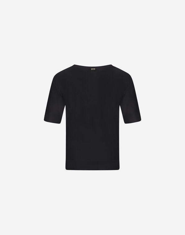 Herno T-Shirt In Glam Knit Effect Nero