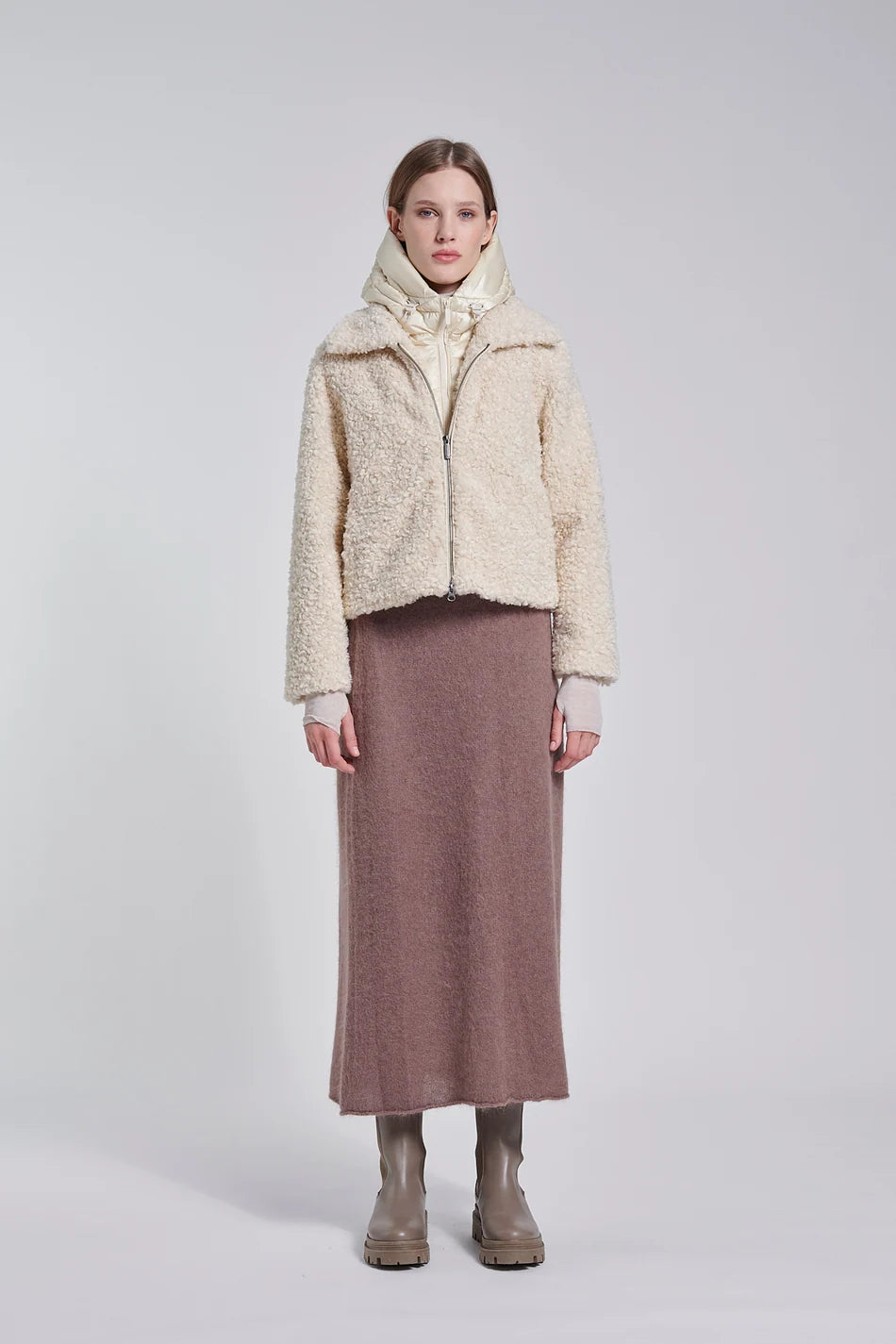 Bomboogie Cappotto Corto In Ecopelliccia White Swan