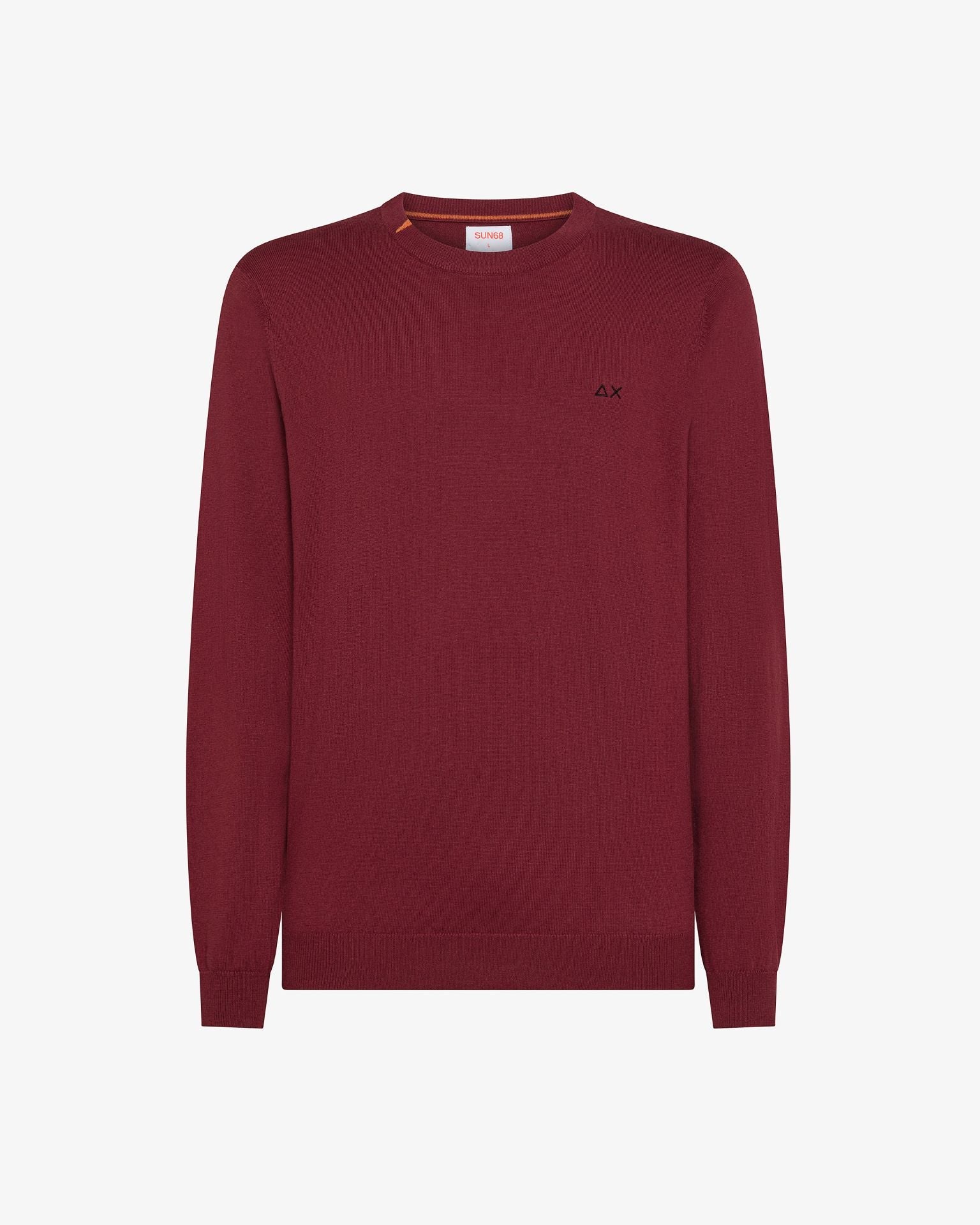K45101_35_Sun68_Maglia_Girocollo_Misto_Lana_Bordeaux