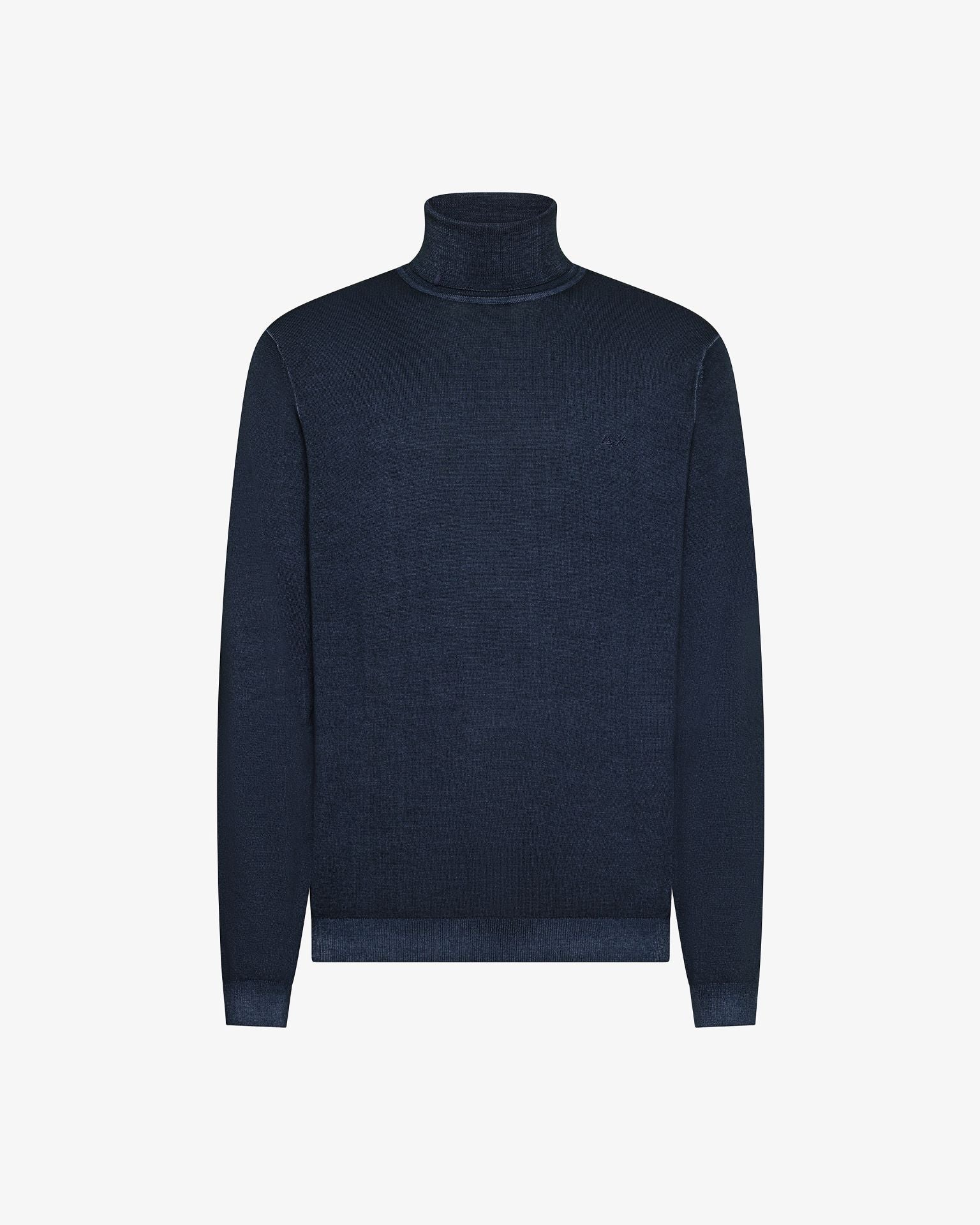 K45129_07_Sun68_Maglia_Dolcevita_In_Lana_Vintage_Navy_Blue