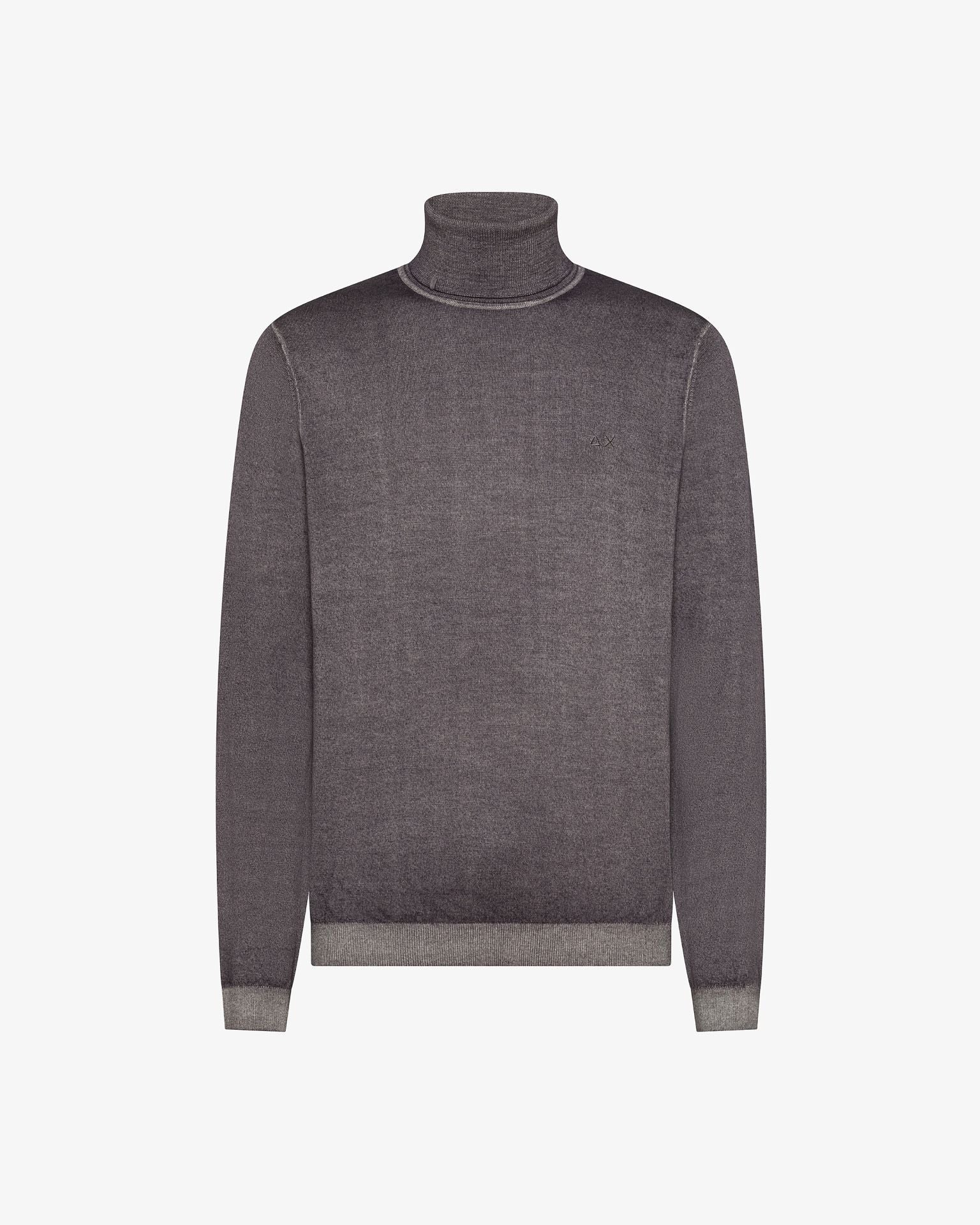 K45129_47_Sun68_Maglia_Dolcevita_In_Lana_Vintage_Grigio_Scuro