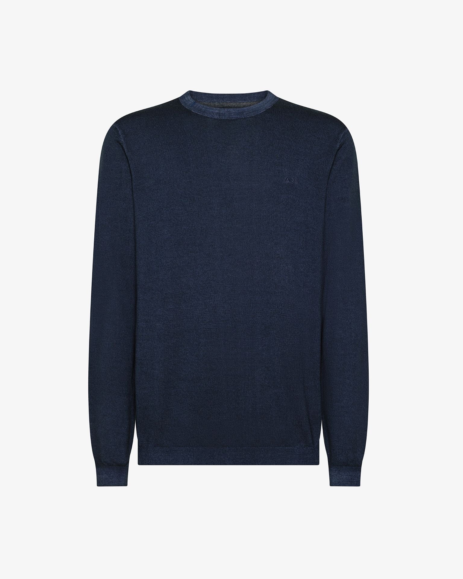 K45130_07_Sun68_Maglia_Girocollo_In_Lana_Vintage_Blu_Navy