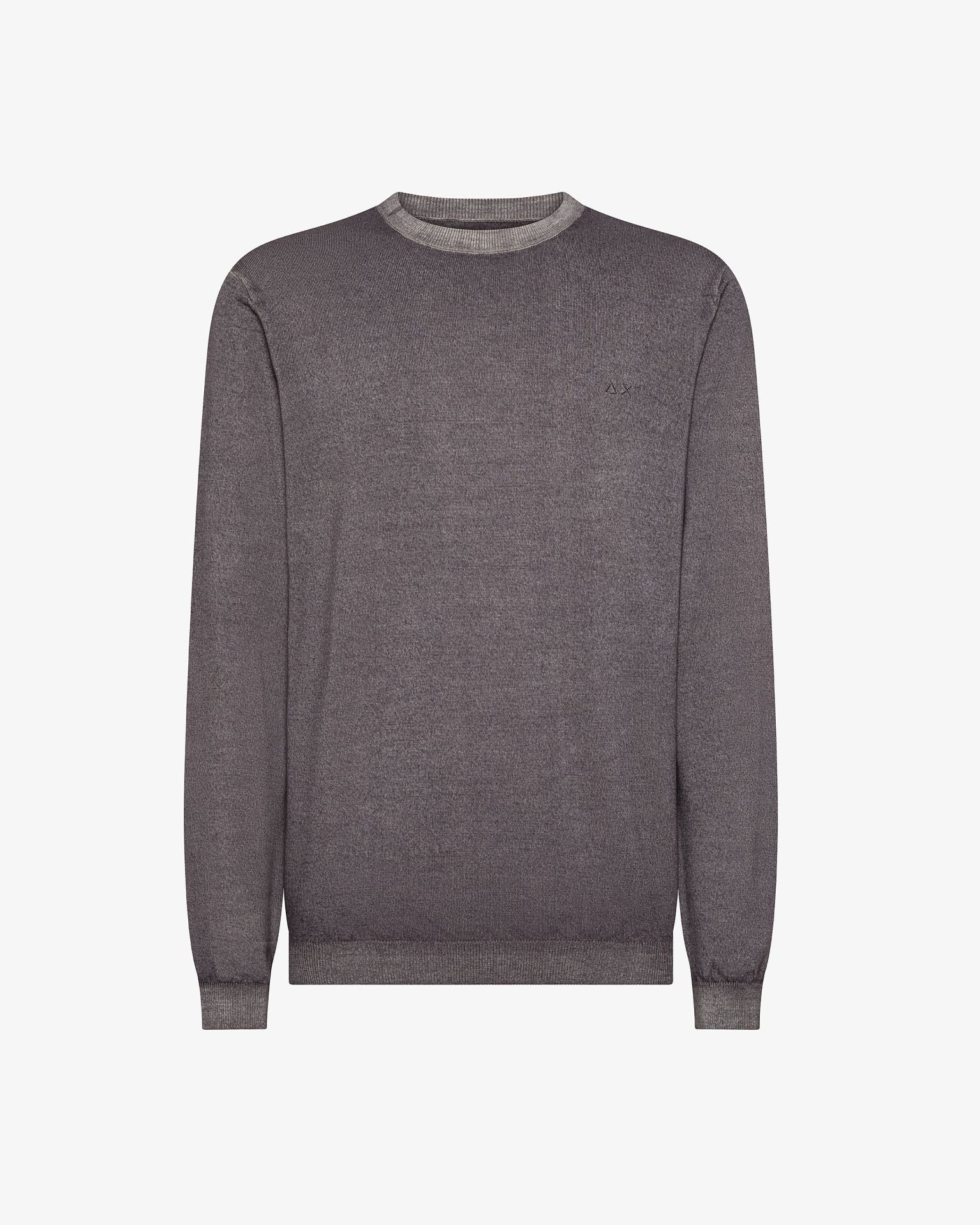 K45130_47_Sun68_Maglia_Girocollo_In_Lana_Vintage_Grigio_Scuro