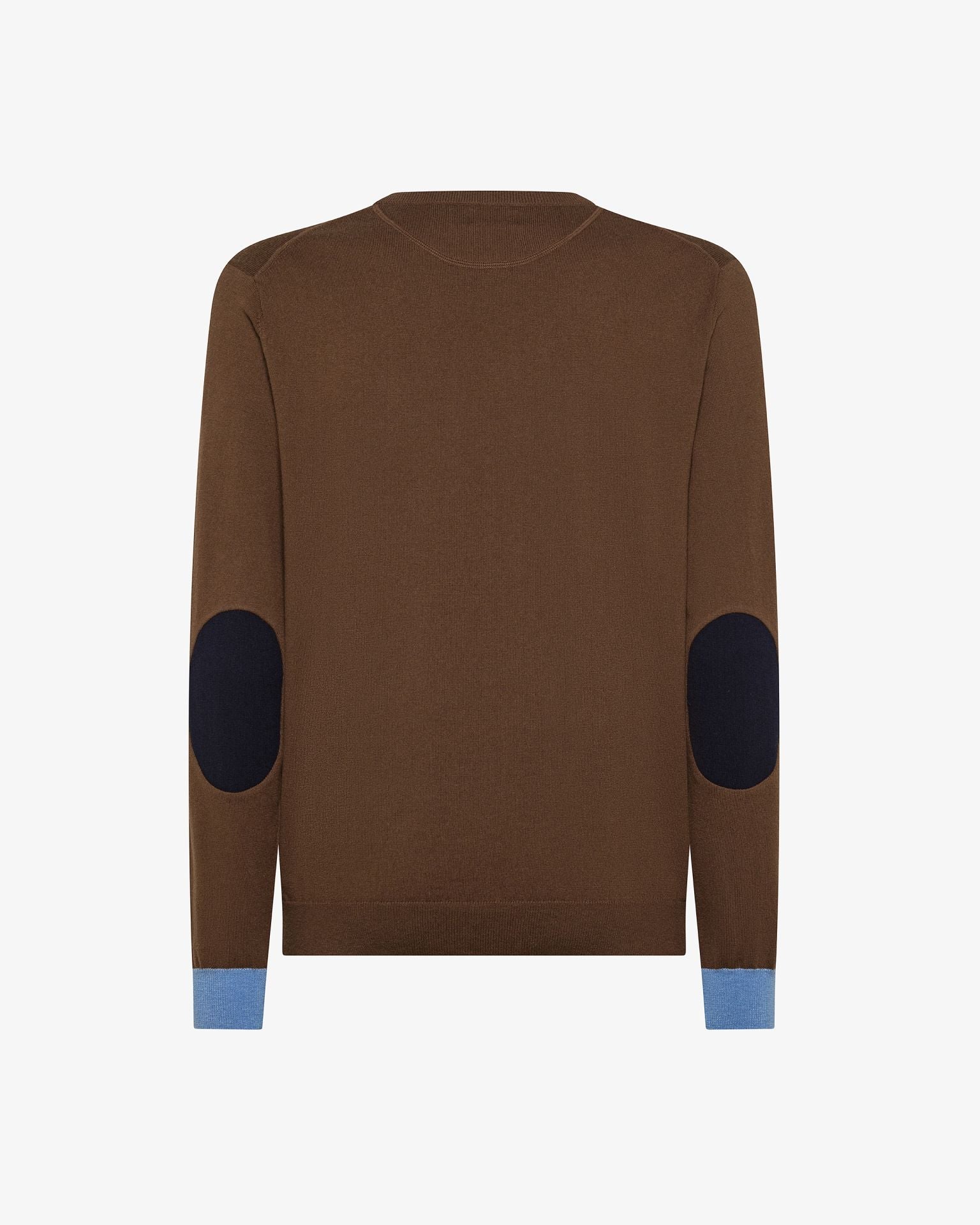 K45143_08_Sun68_Maglia_In_Lana_E_Contone_Con_Patch_Marrone-2