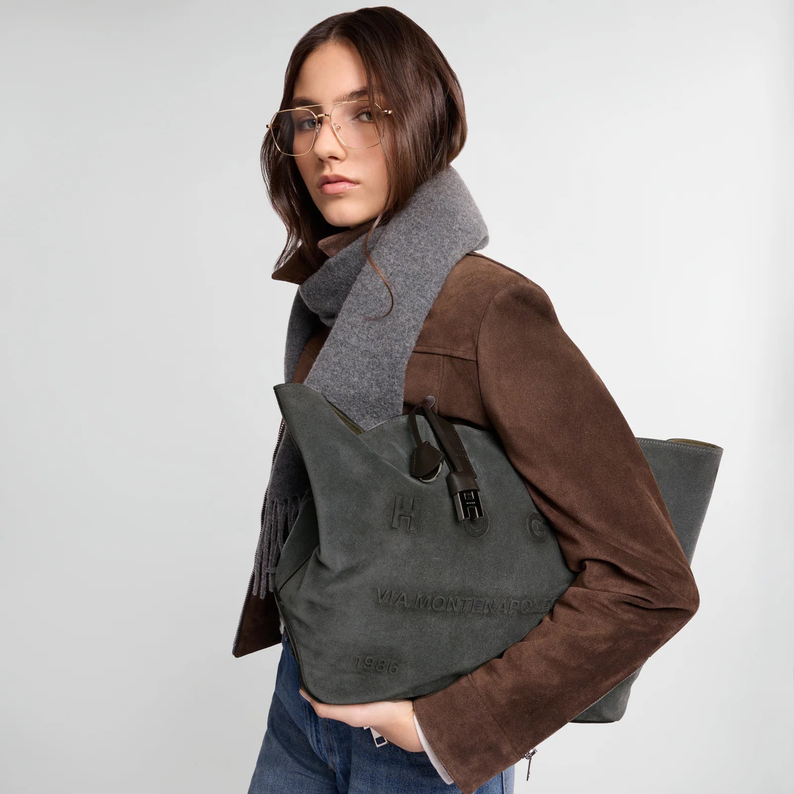 Hogan Borsa Shopping Address Media Grigio